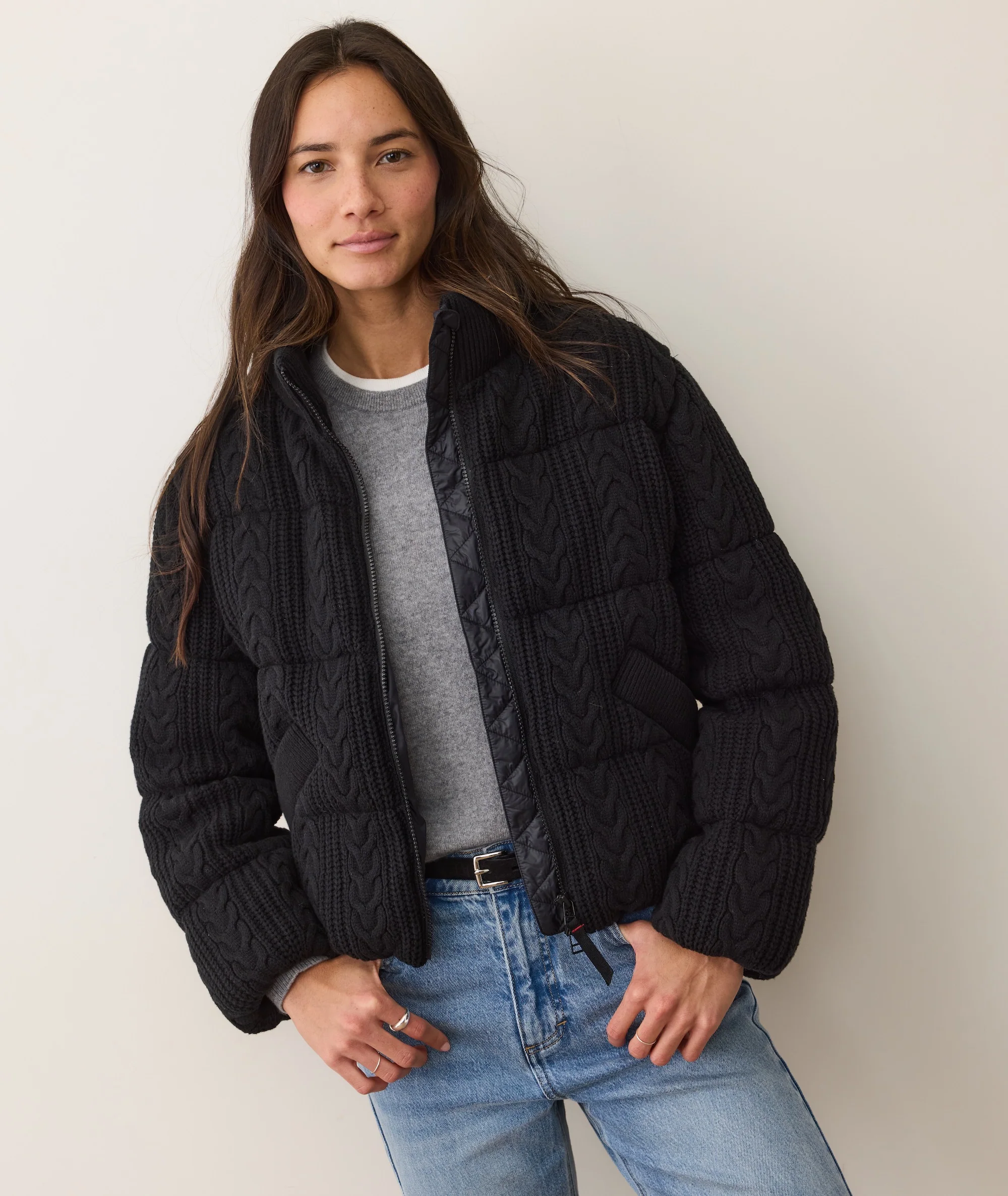 Alba Cable Knit Puffer - Image 2