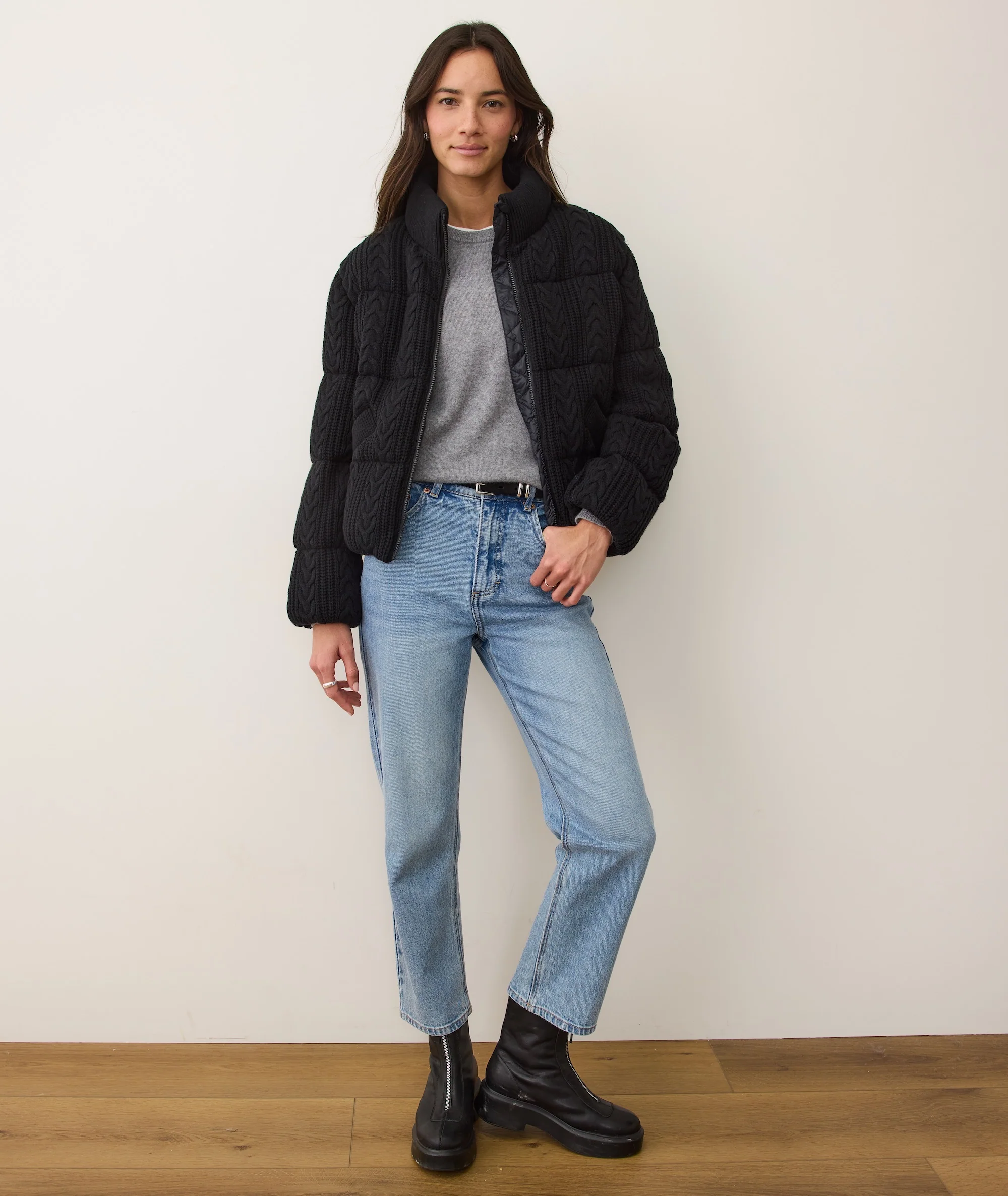 Alba Cable Knit Puffer - Image 4