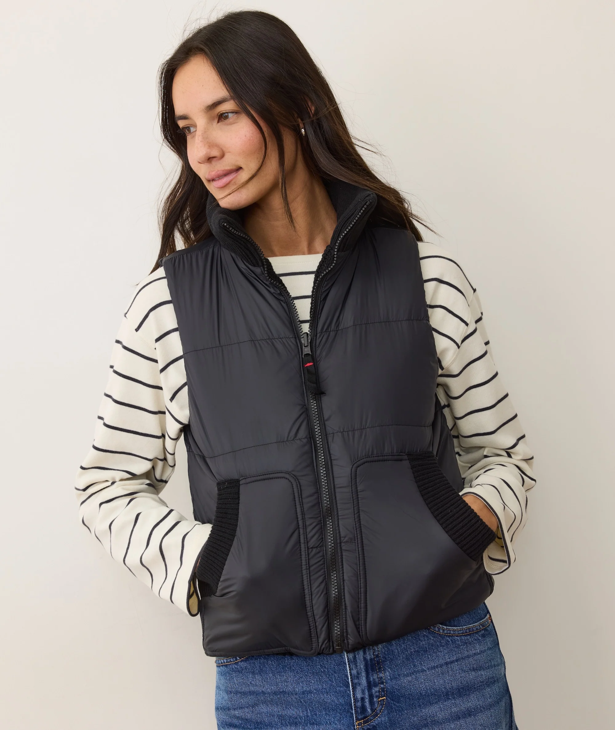 Alba Cable Knit Reversible Puffer Vest - Image 2