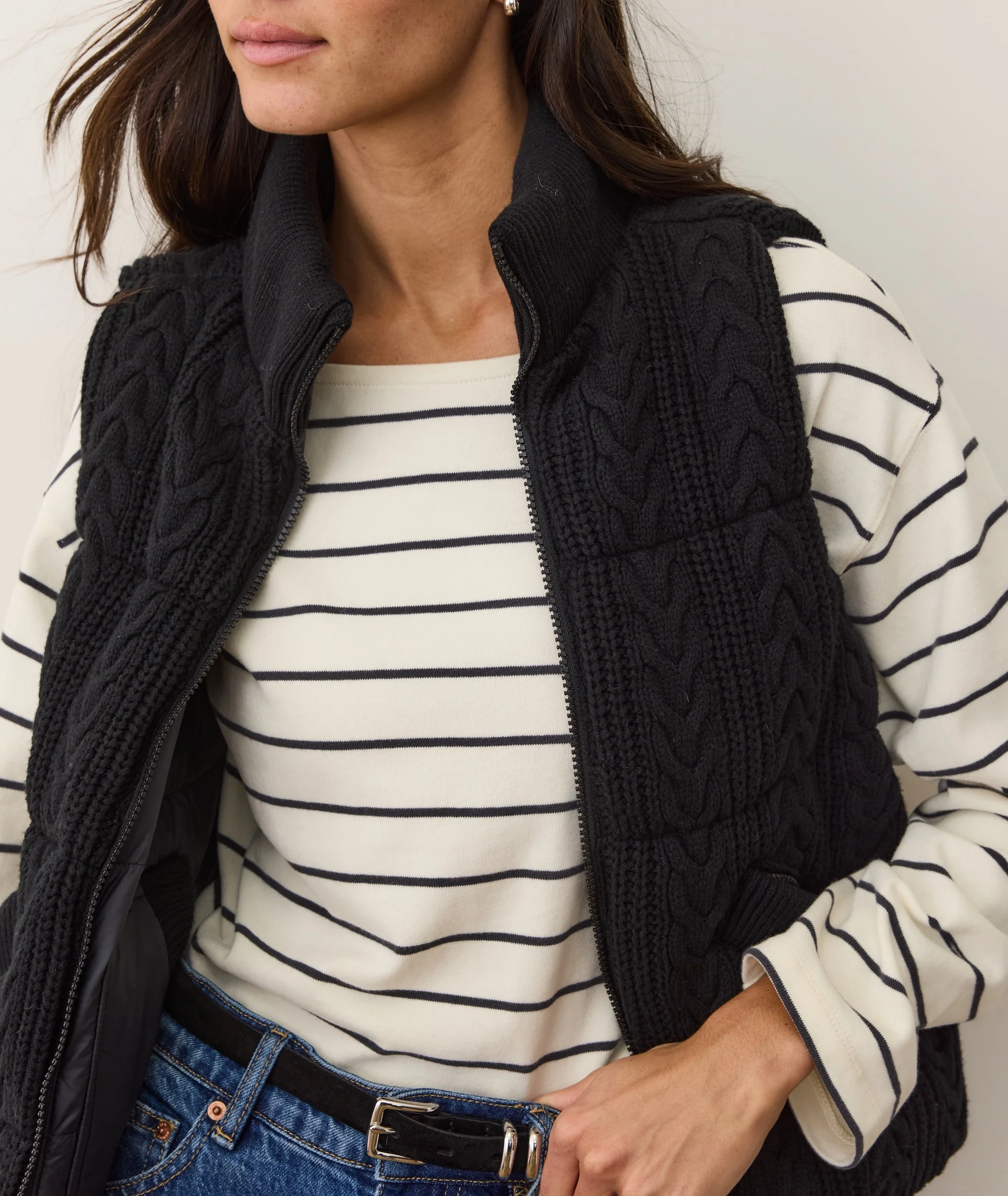 Alba Cable Knit Reversible Puffer Vest - Image 5