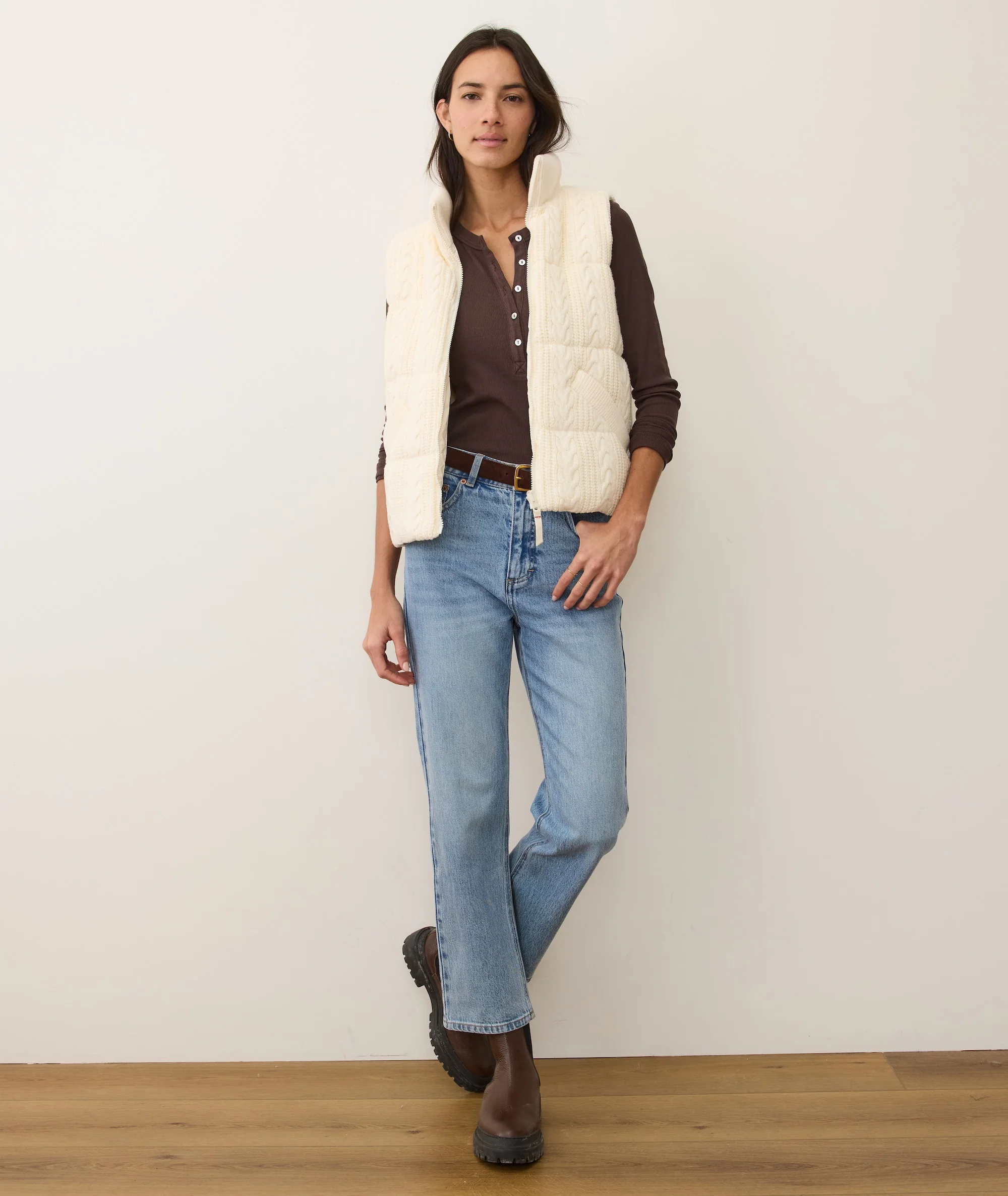 Alba Cable Knit Reversible Puffer Vest - Image 7