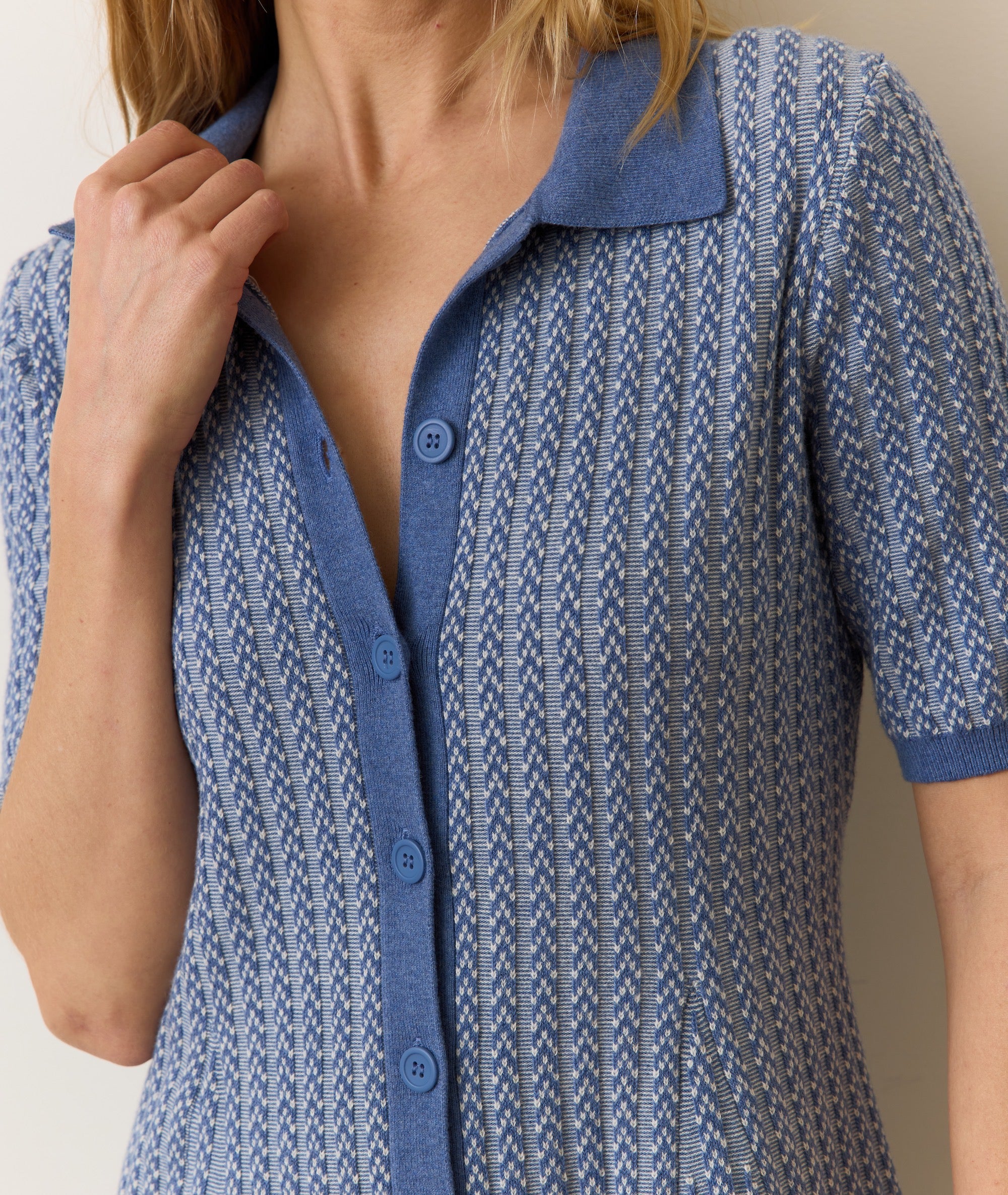 Alice Textured Polo Dress - Image 5
