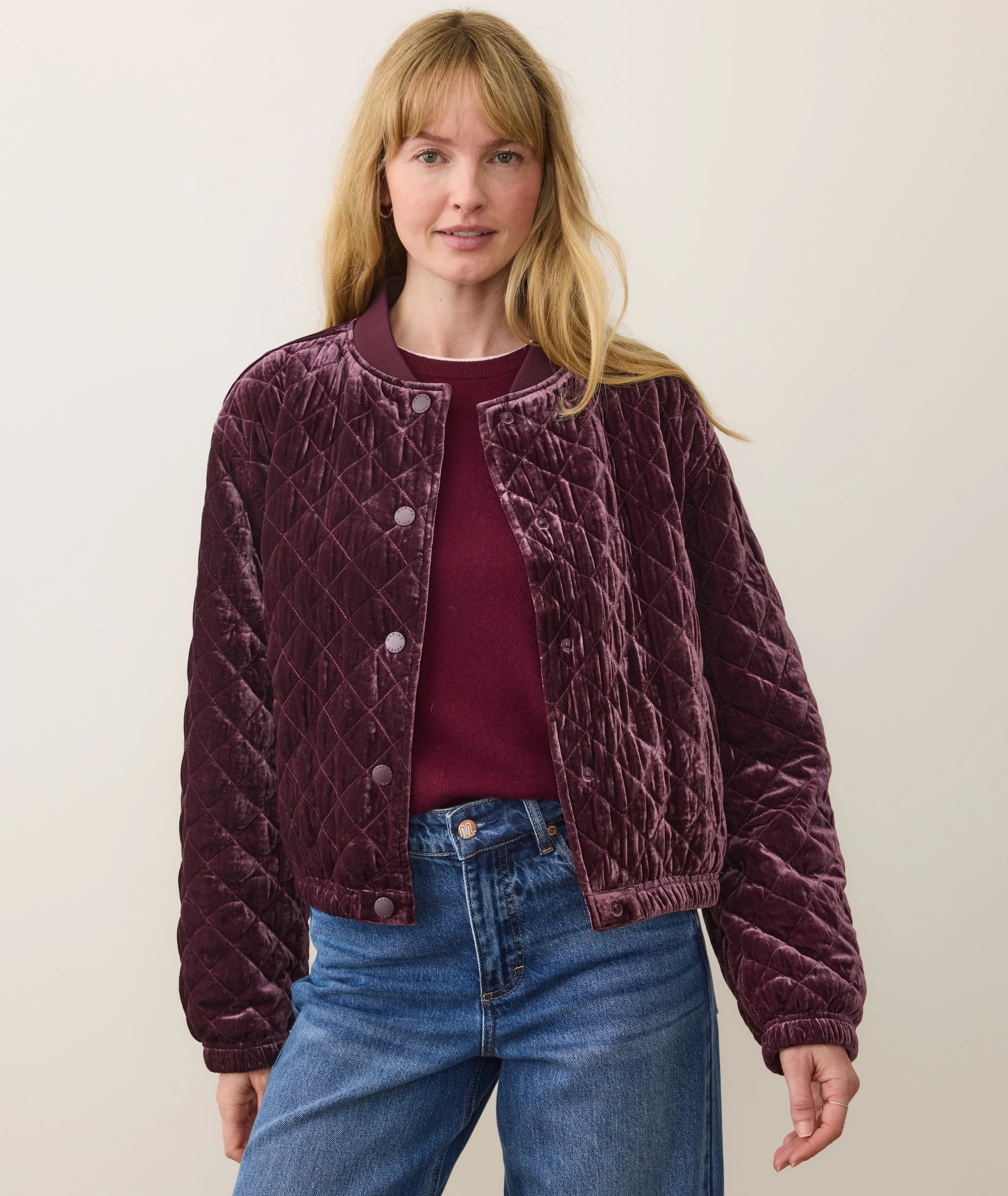 Anita Velvet Quilted Bomber - Image 2