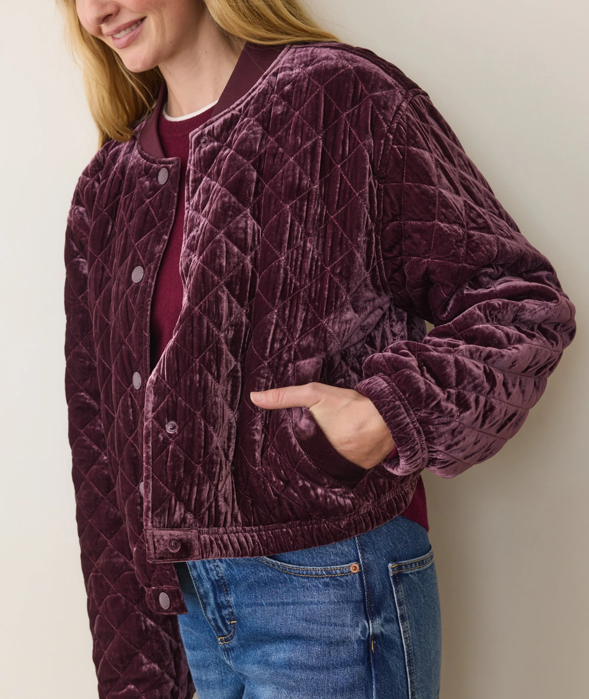 Anita Velvet Quilted Bomber - Image 5