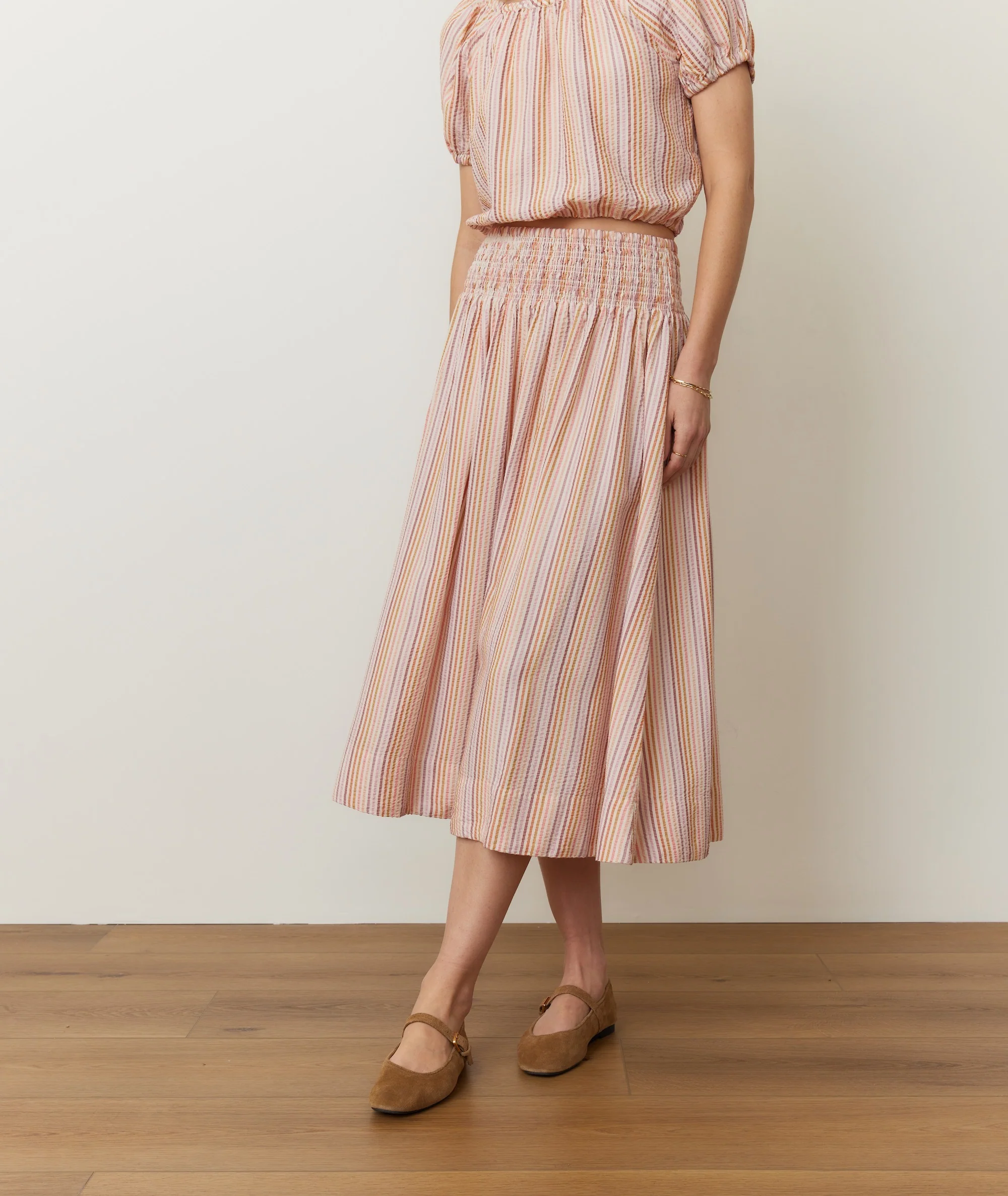 Bea Seersucker Midi Skirt - Image 2