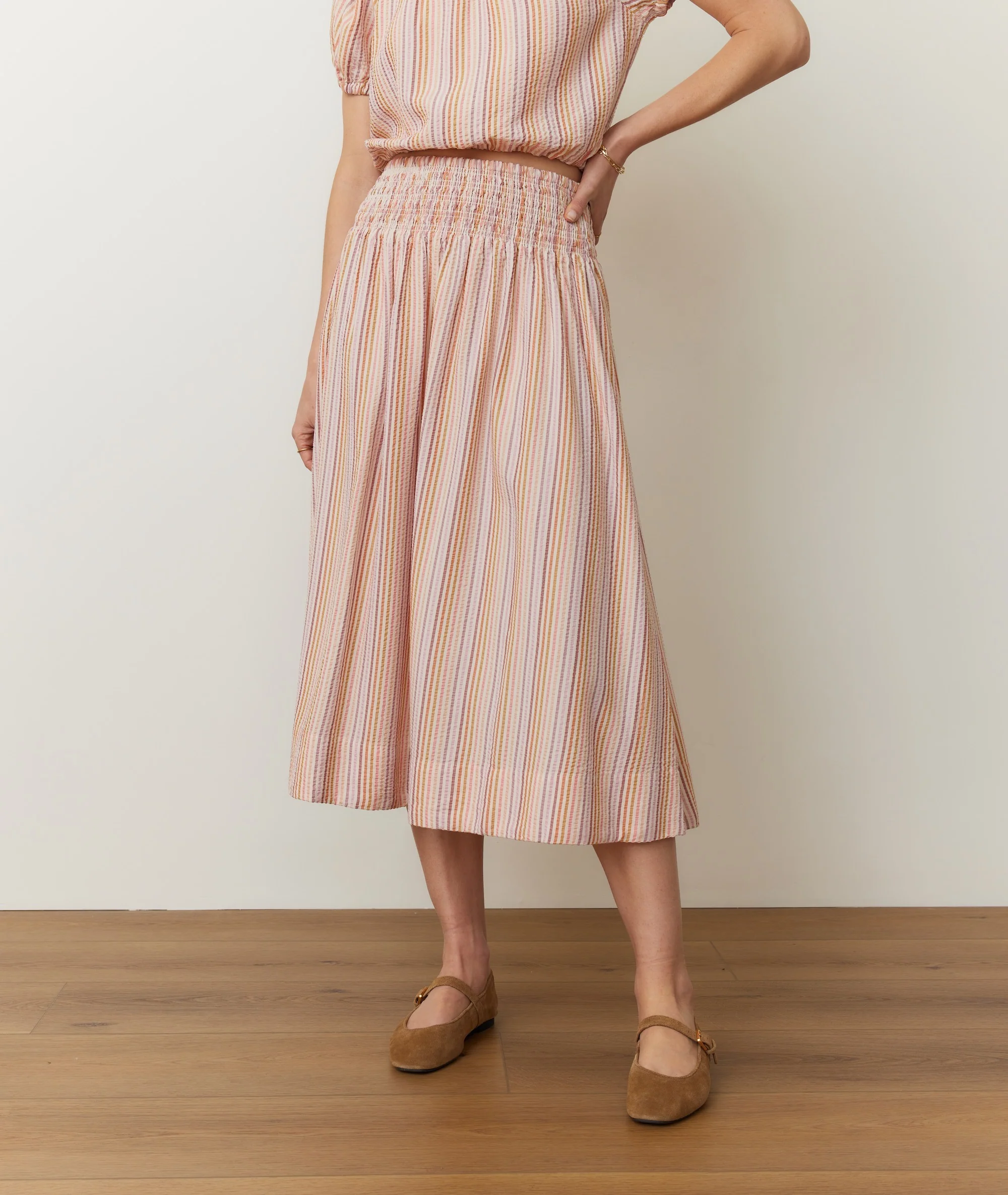 Bea Seersucker Midi Skirt - Image 3
