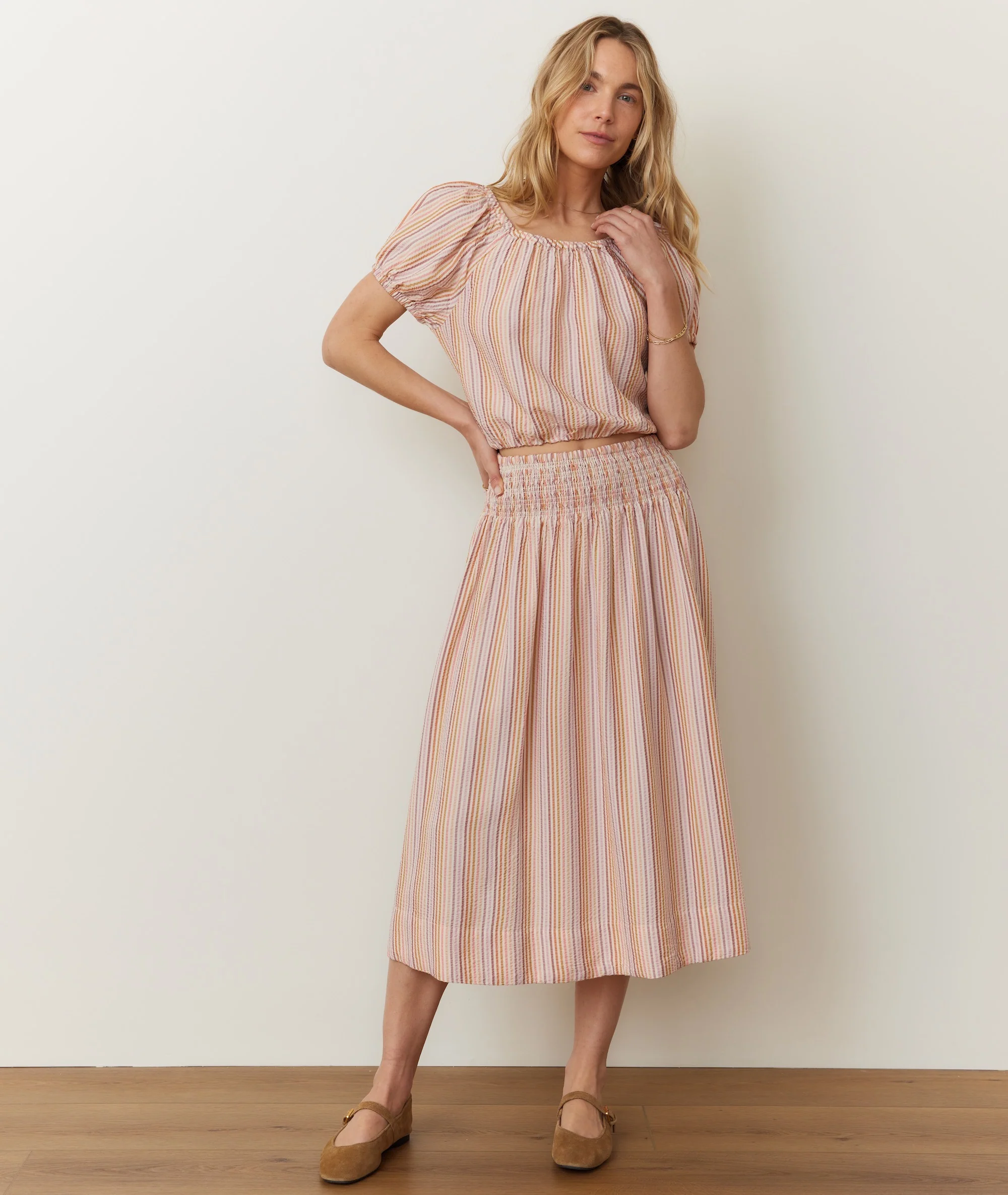 Bea Seersucker Midi Skirt - Image 5