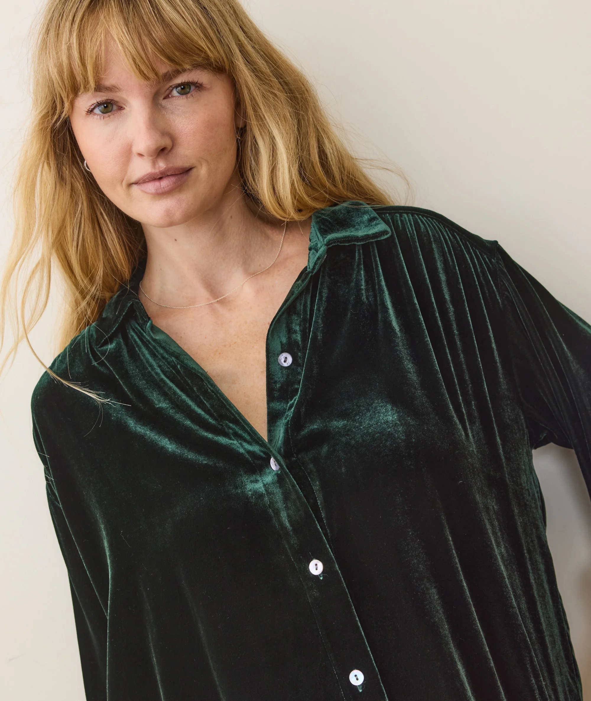 Bella Velvet Button Down - Image 5