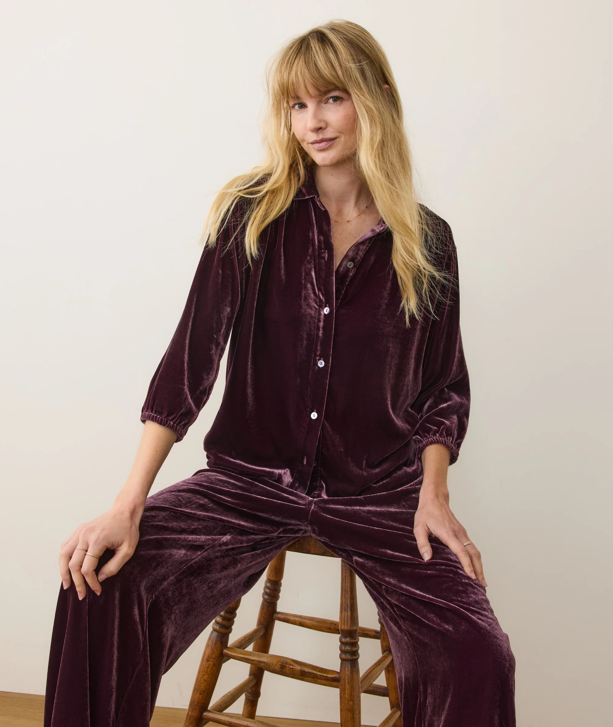 Bella Velvet Button Down - Image 4