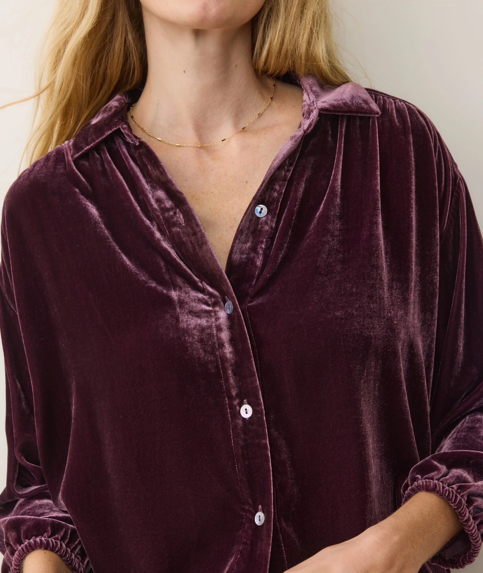 Bella Velvet Button Down - Image 5