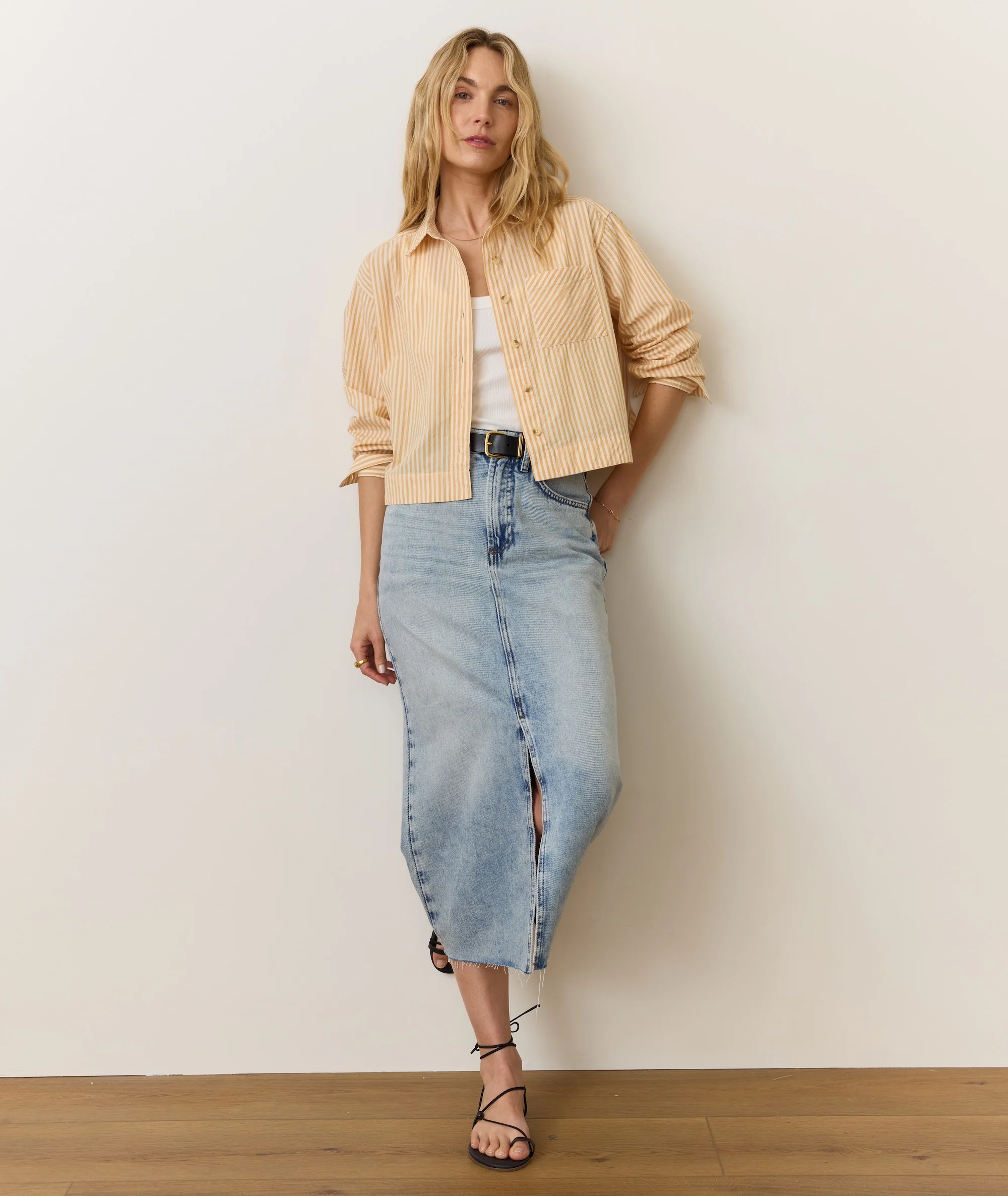 Mia Cropped Shirt in Cali Poplin - Image 6