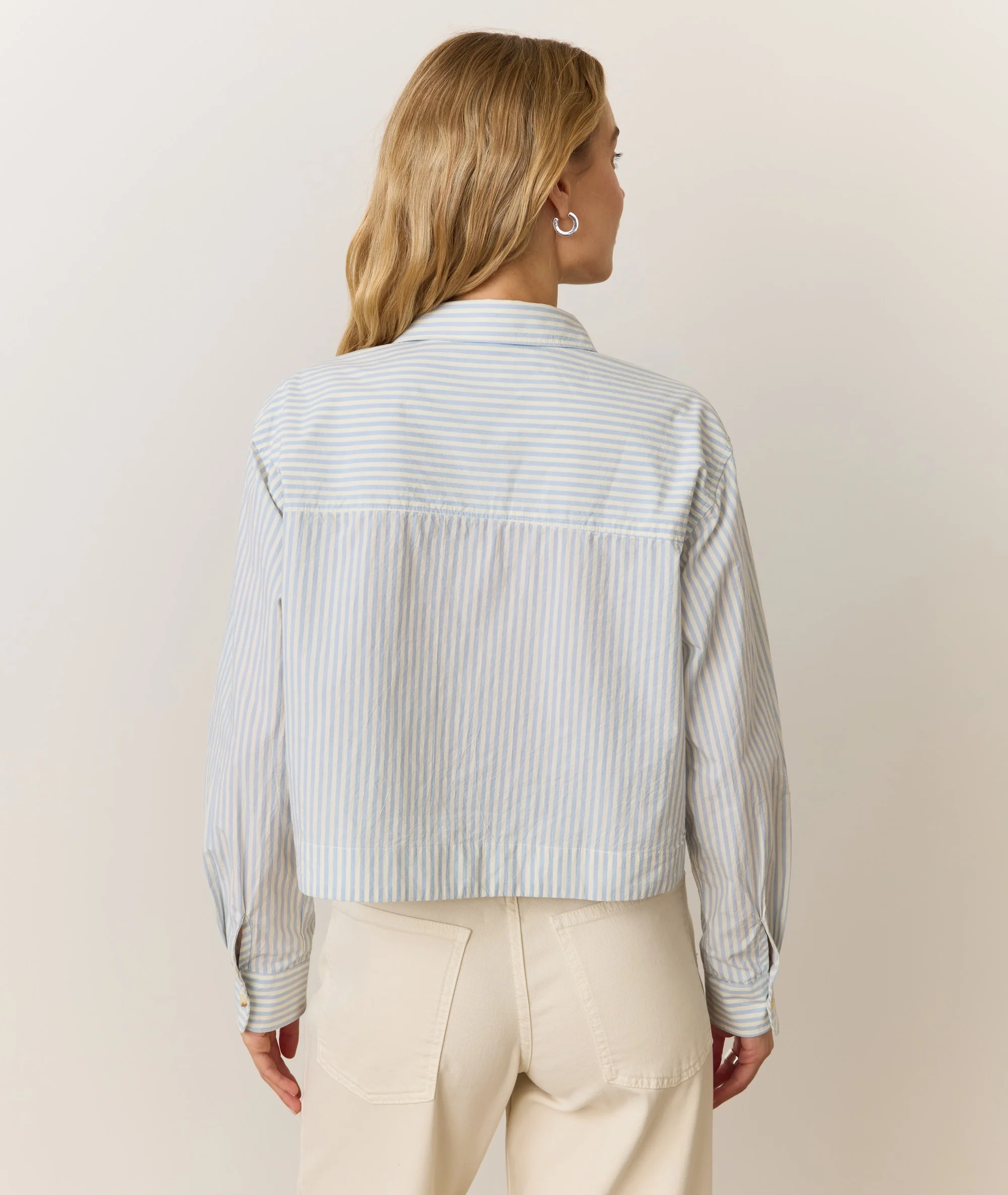 Mia Cropped Shirt in Cali Poplin - Image 3