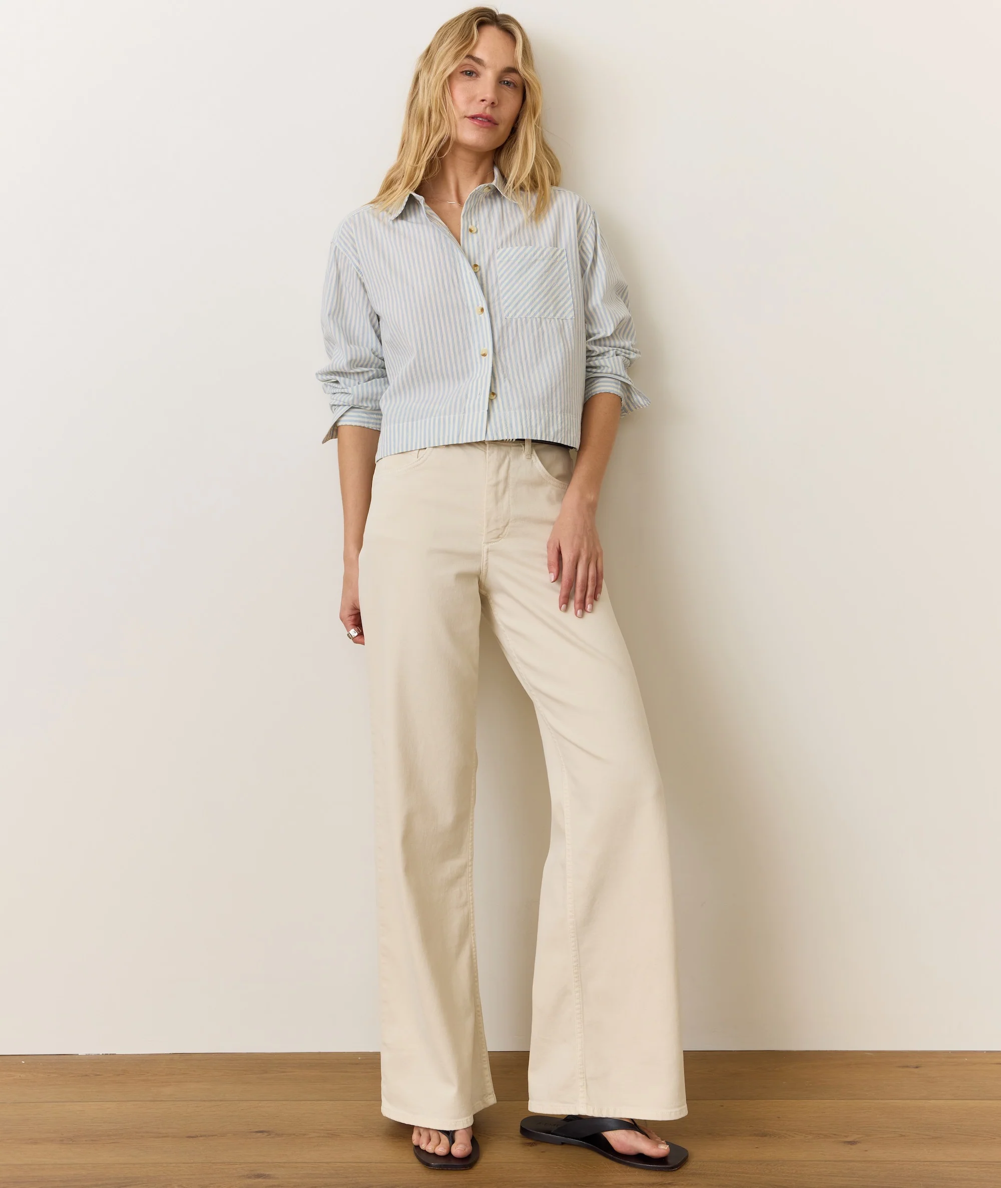 Mia Cropped Shirt in Cali Poplin - Image 4