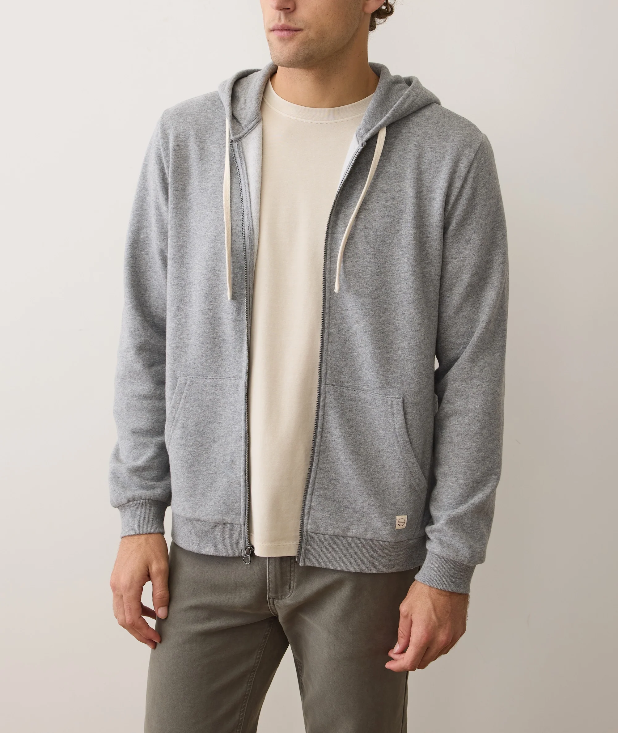 Men's Cloud 9 Fleece Full Zip Hoodie in Heather Grey - Image 3