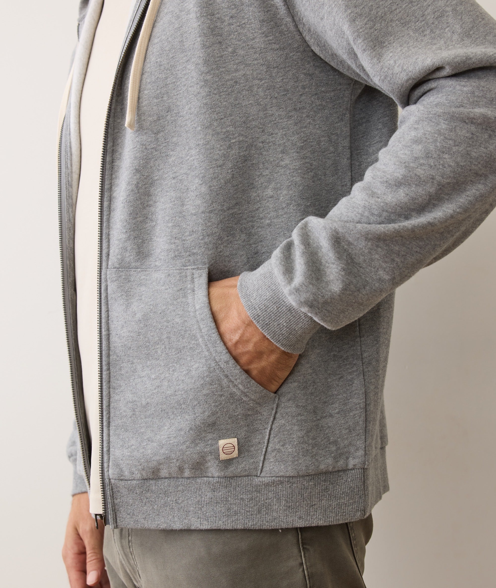 Men's Cloud 9 Fleece Full Zip Hoodie in Heather Grey - Image 4