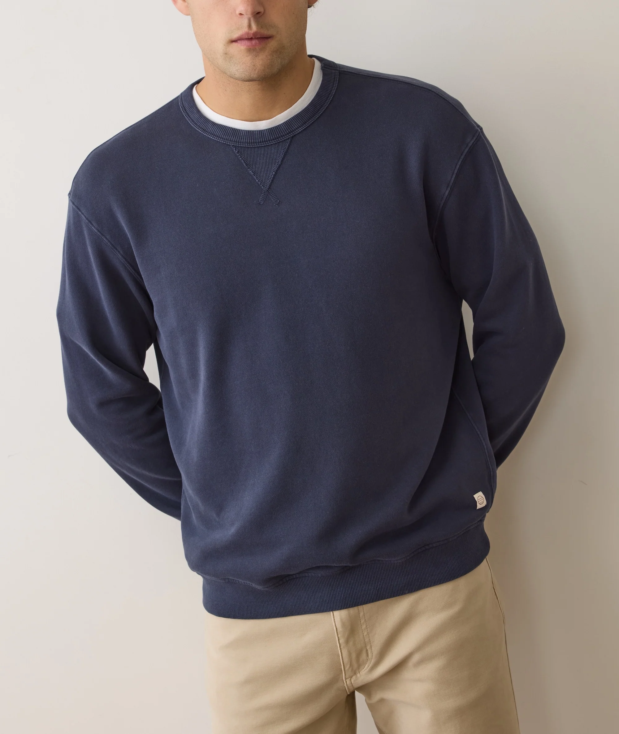 Men's Cloud 9 Fleece Relaxed Crewneck in Mood Indigo - Image 3