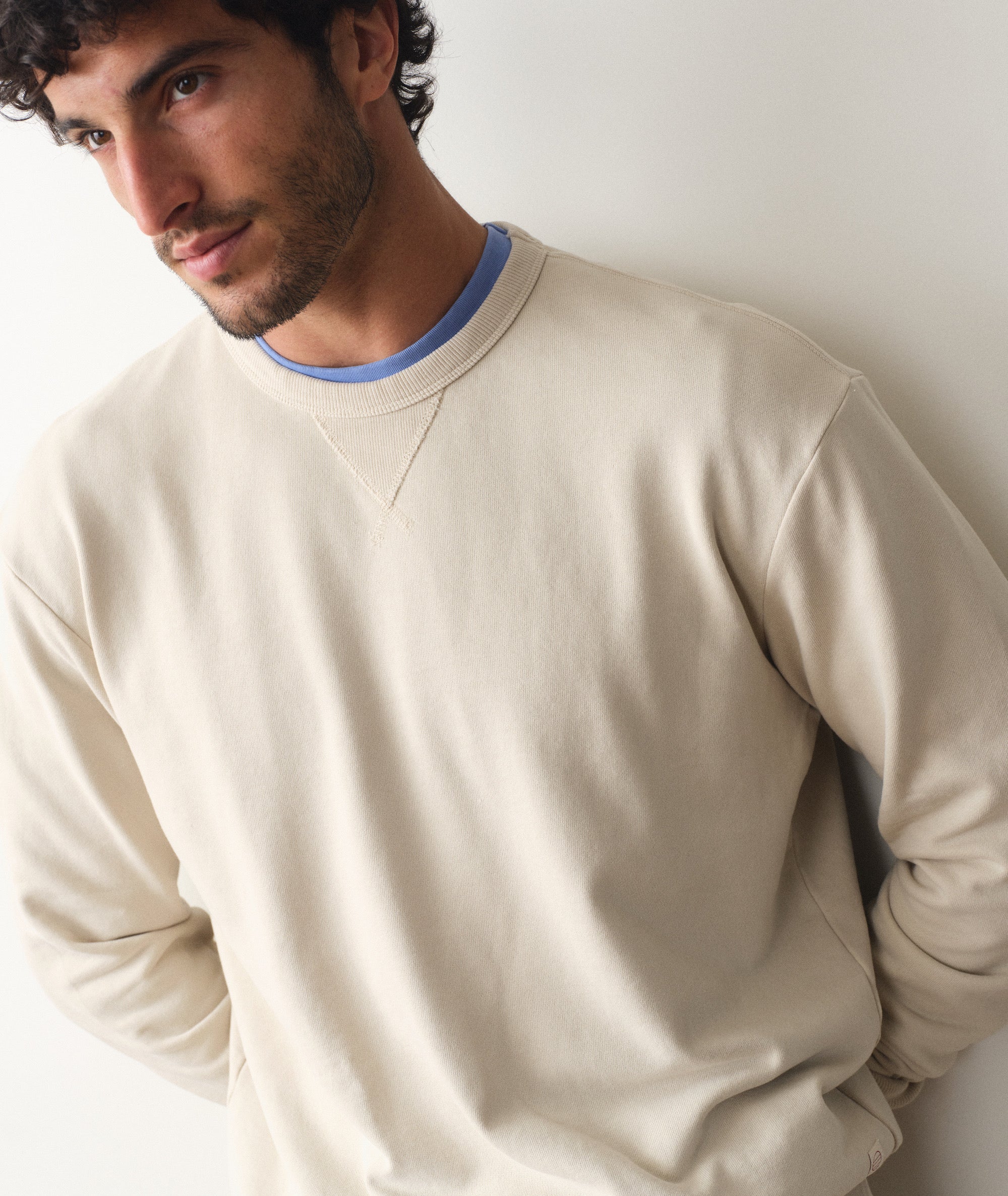 Men's Cloud 9 Fleece Relaxed Crewneck in Whitecap - Image 4