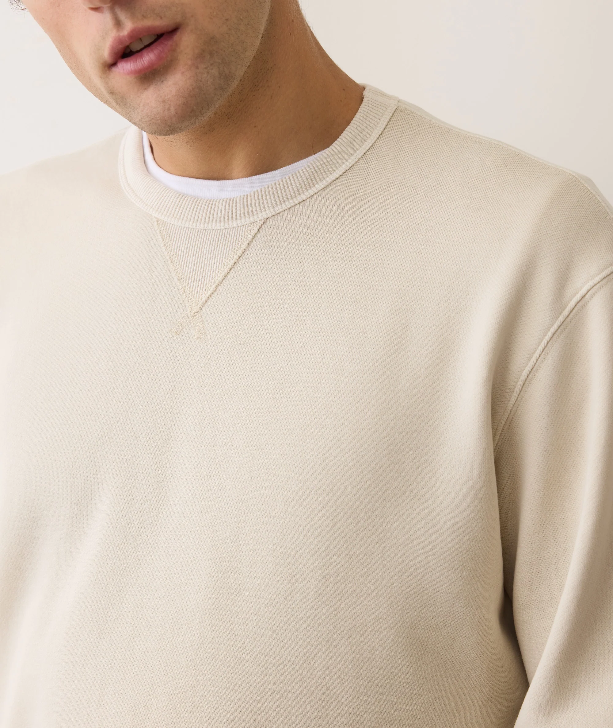 Men's Cloud 9 Fleece Relaxed Crewneck in Whitecap - Image 6