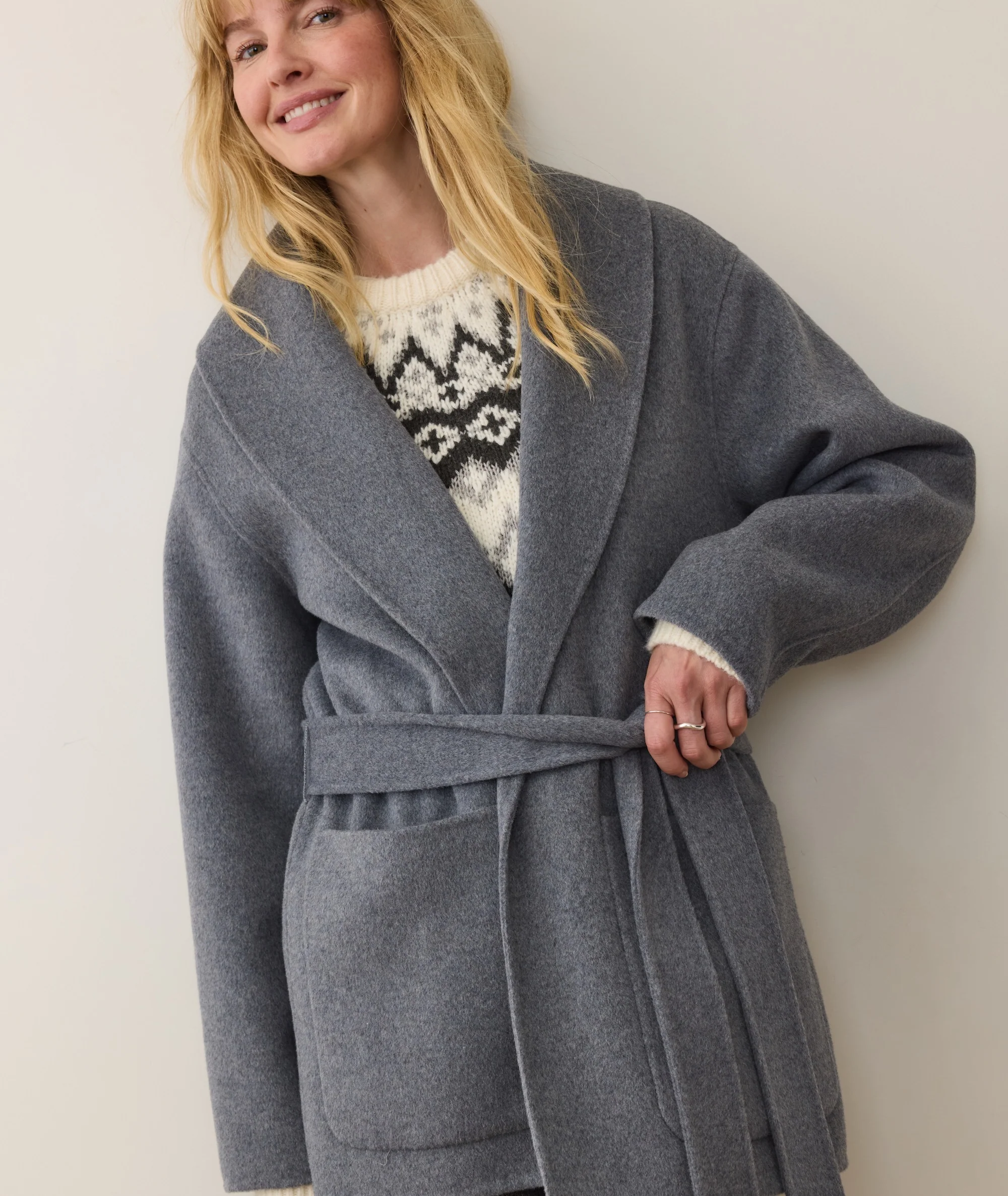 Lia Wool Robe Coat - Image 3