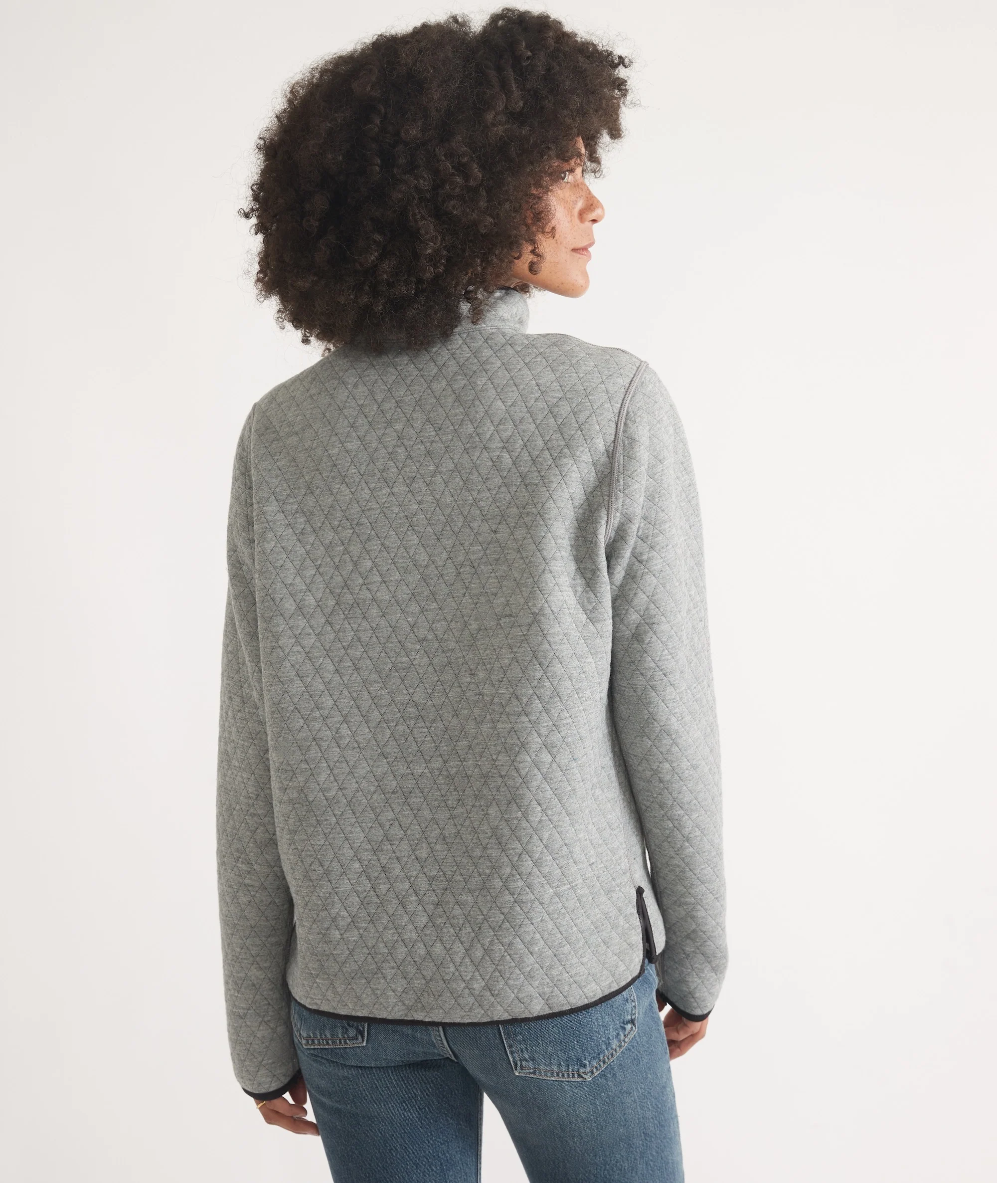 Women's Reversible Corbet Pullover in Charcoal/Mid Heather Grey - Image 5