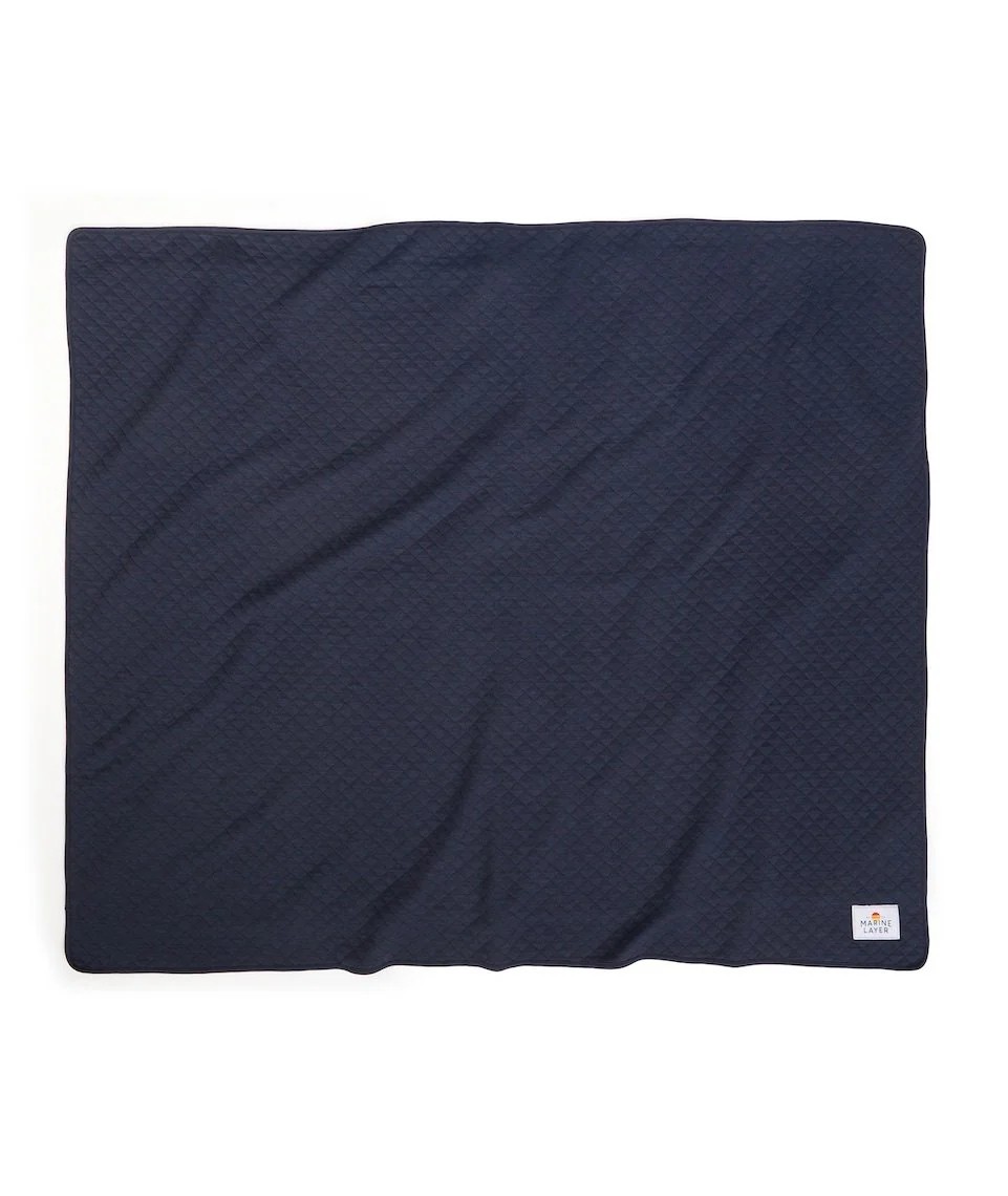 Corbet Blanket in Navy Heather - Image 3