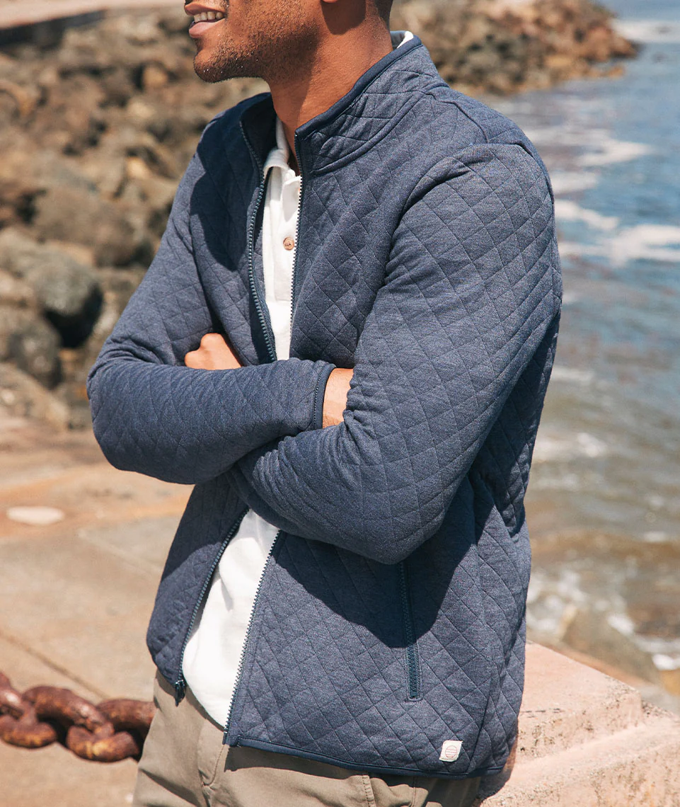Men's Corbet Full Zip Jacket in Navy - Image 3