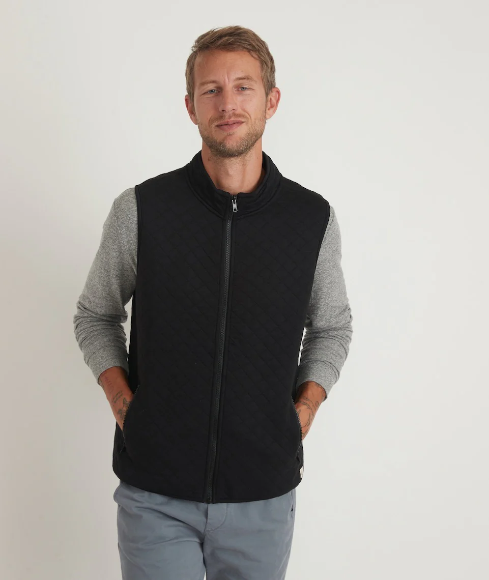 Men's Corbet Full Zip Vest in Black - Image 4