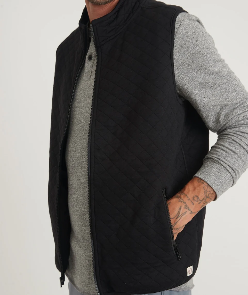 Men's Corbet Full Zip Vest in Black - Image 5