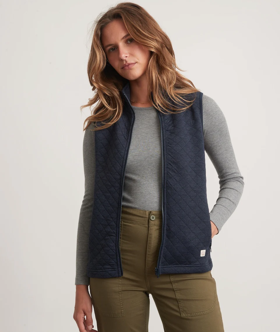 Women's Corbet Full Zip Vest in Navy - Image 3