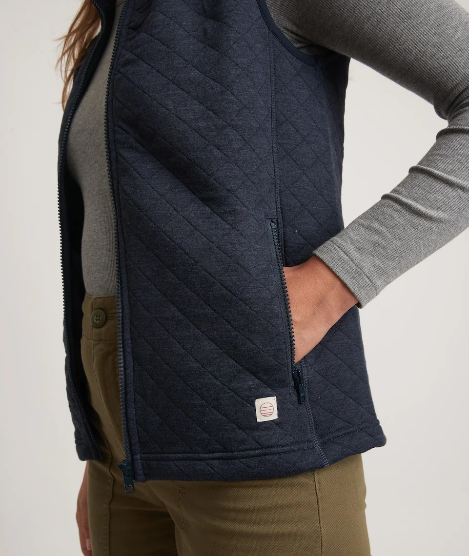 Women's Corbet Full Zip Vest in Navy - Image 5