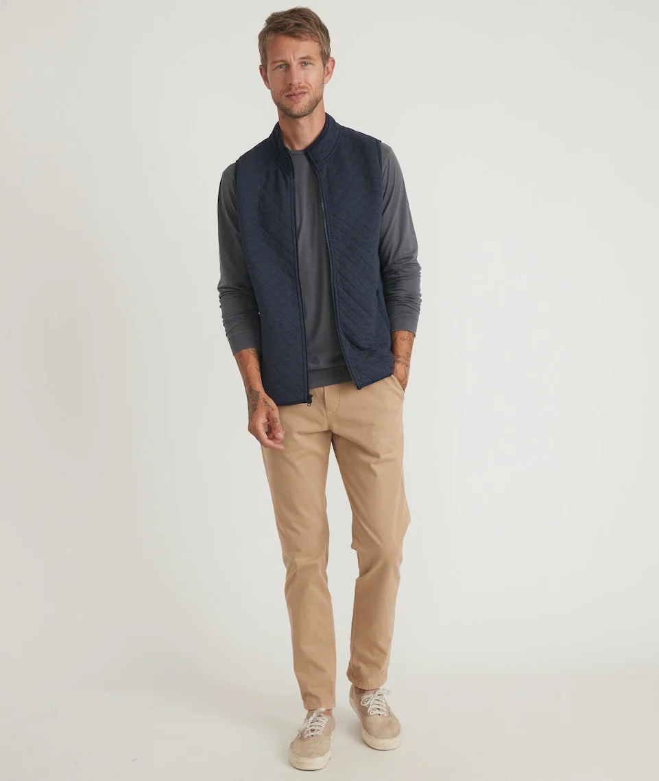 Men's Corbet Full Zip Vest in Navy - Image 2