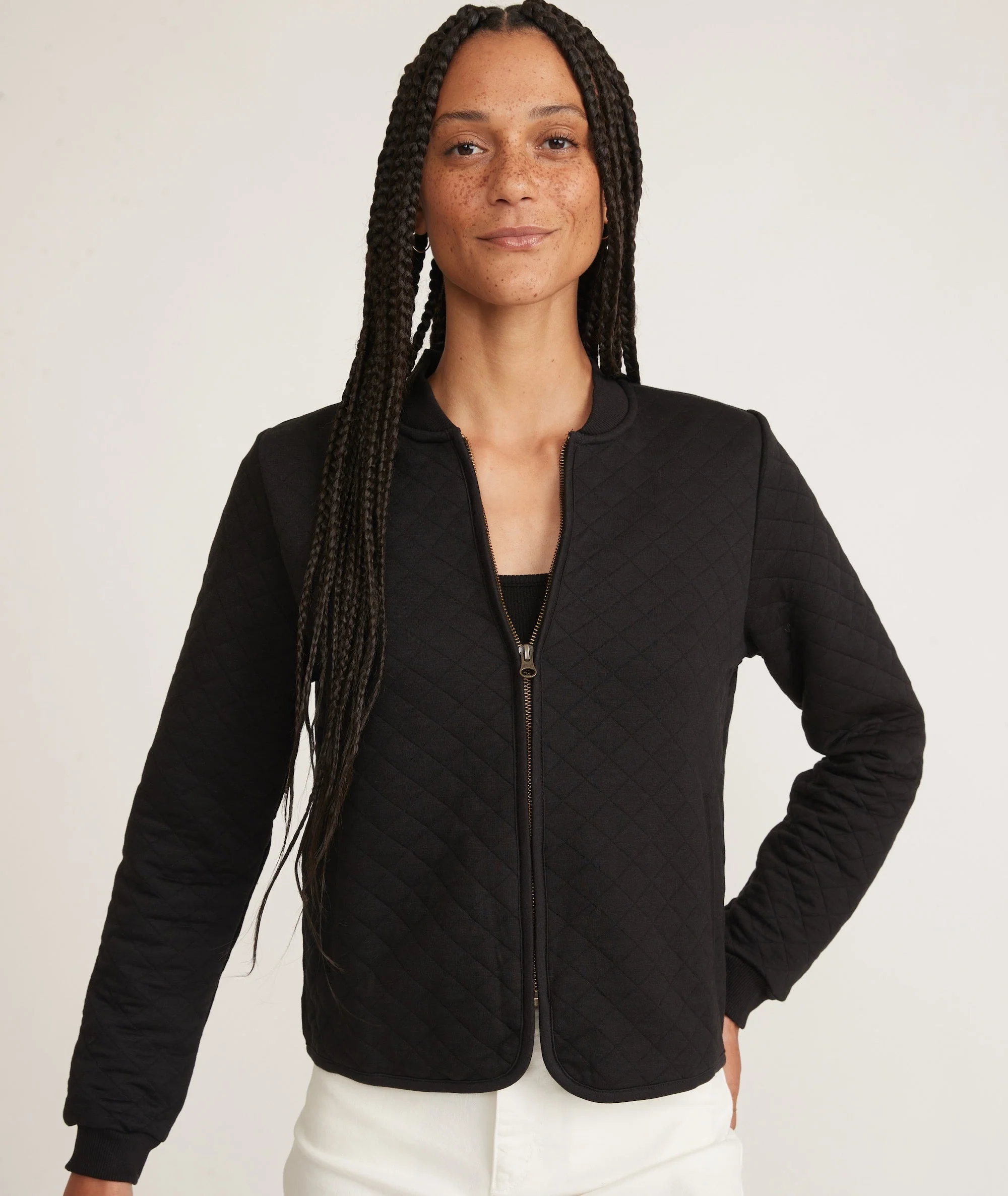 Women's Corbet Quilted Bomber in Black - Image 4