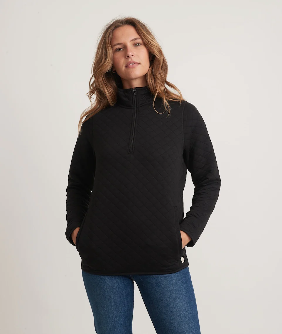 Women's Corbet Quarter Zip Pullover in Black - Image 3