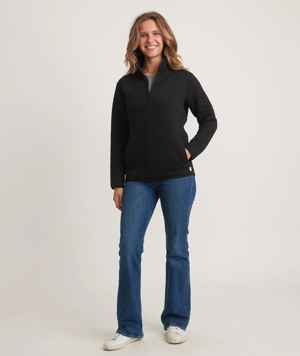 Women's Corbet Quarter Zip Pullover in Black - Image 4