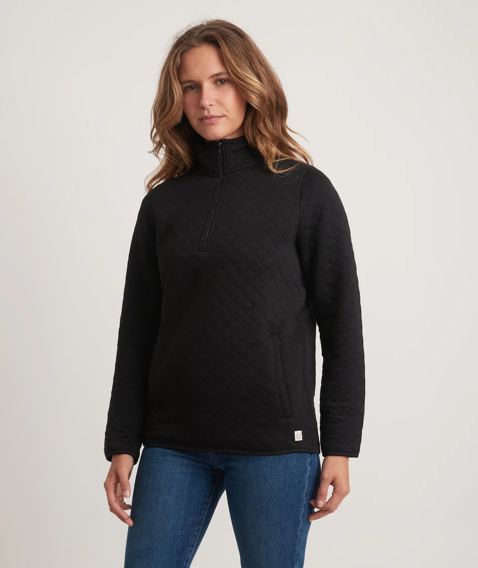 Women's Corbet Quarter Zip Pullover in Black - Image 7