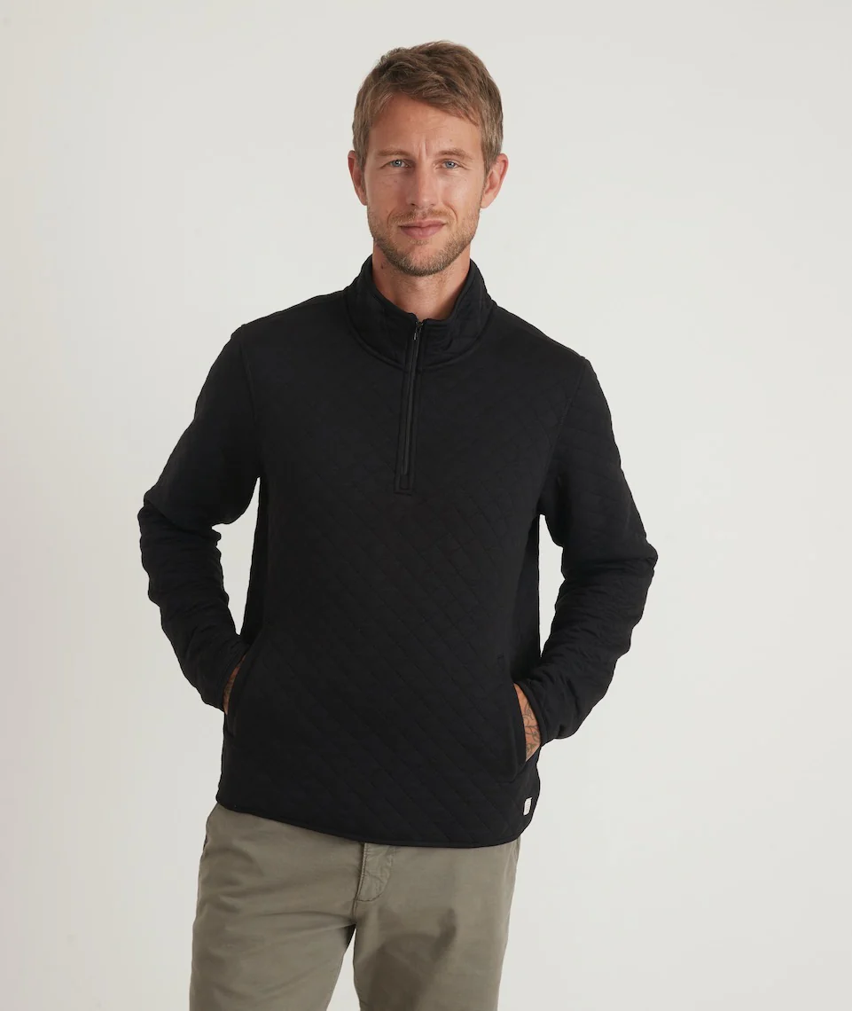 Men's Corbet Quarter Zip Pullover in Black - Image 3