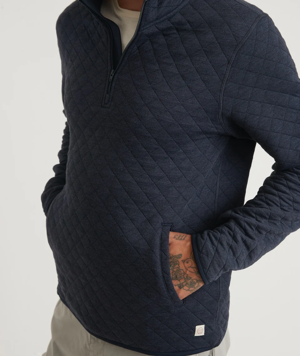 Men's Corbet Quarter Zip Pullover in Navy - Image 5