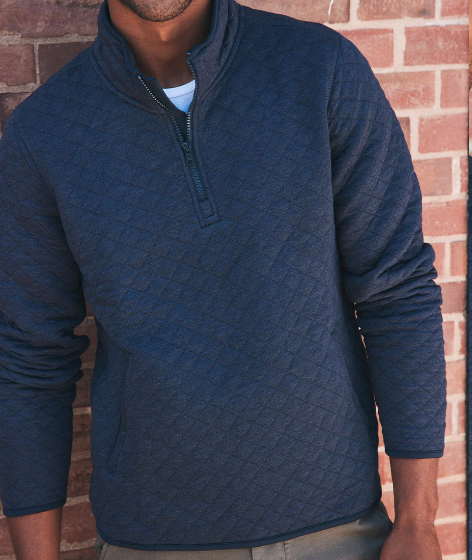 Men's Corbet Quarter Zip Pullover in Navy - Image 6