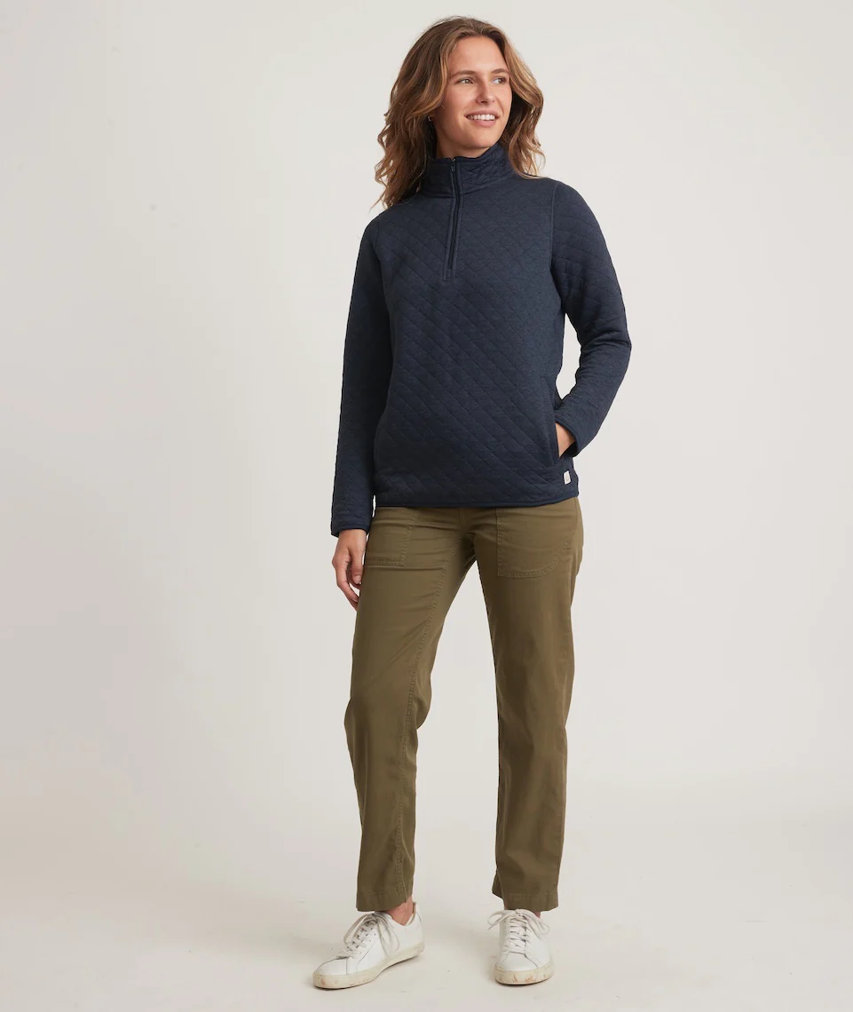 Women's Corbet Quarter Zip Pullover in Navy - Image 3