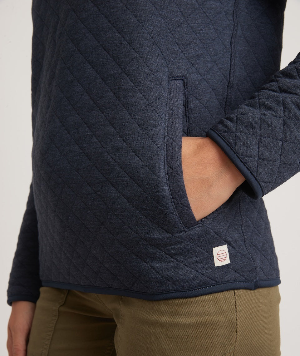 Women's Corbet Quarter Zip Pullover in Navy - Image 4