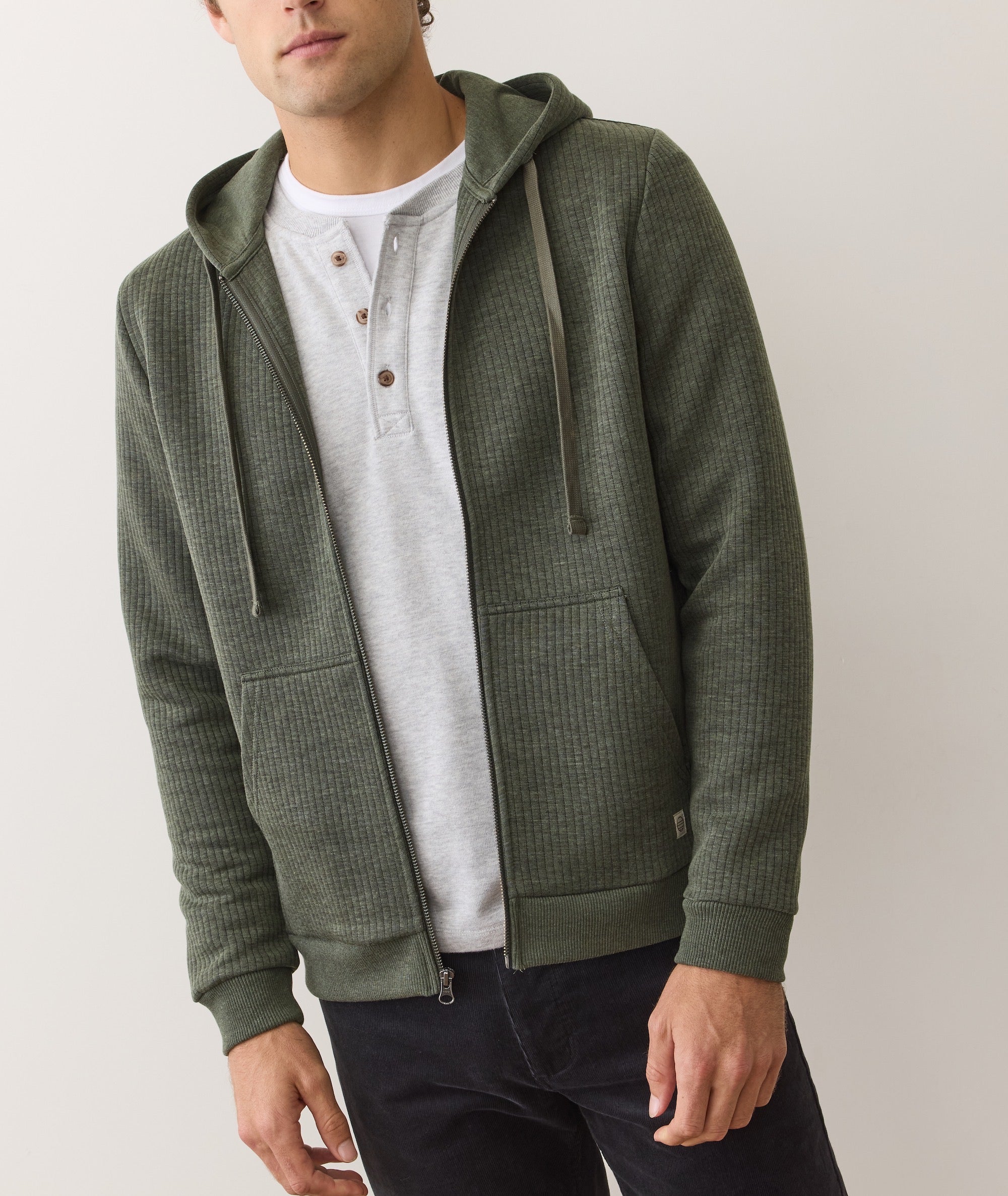 Corbet Quilted Zip Hoodie - Image 2