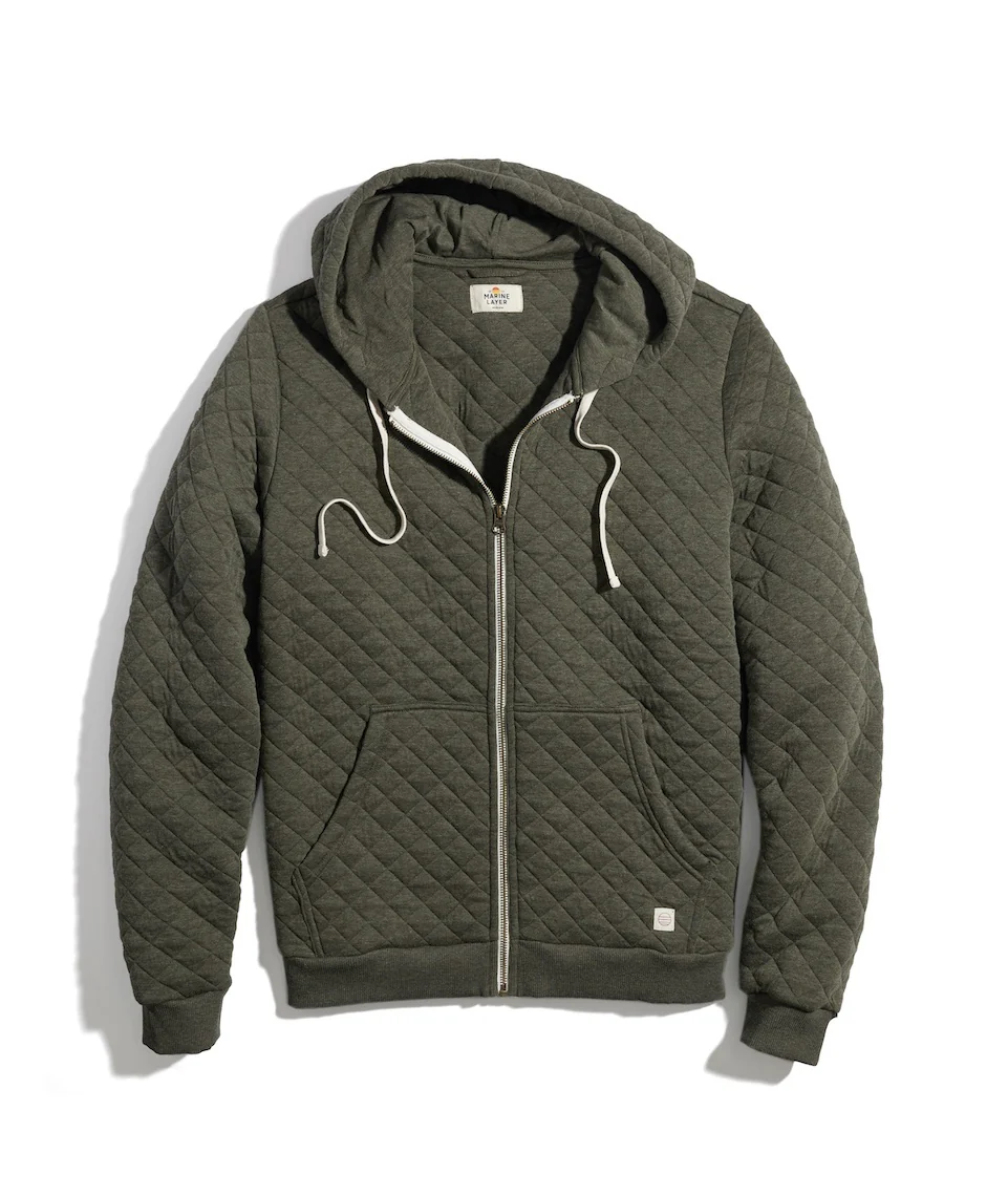 Custom Cut & Sew Corbet Quilted Full Zip Hoodie - Image 3