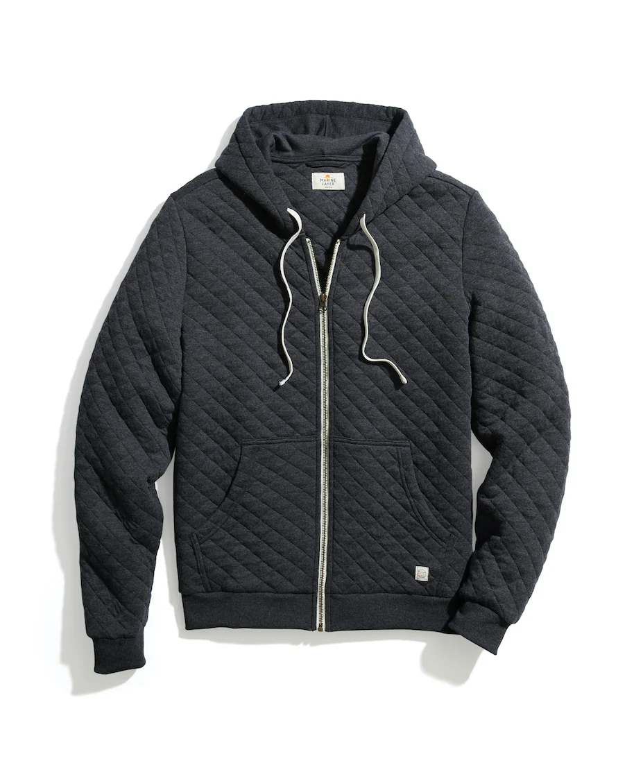 Custom Cut & Sew Corbet Quilted Full Zip Hoodie - Image 4