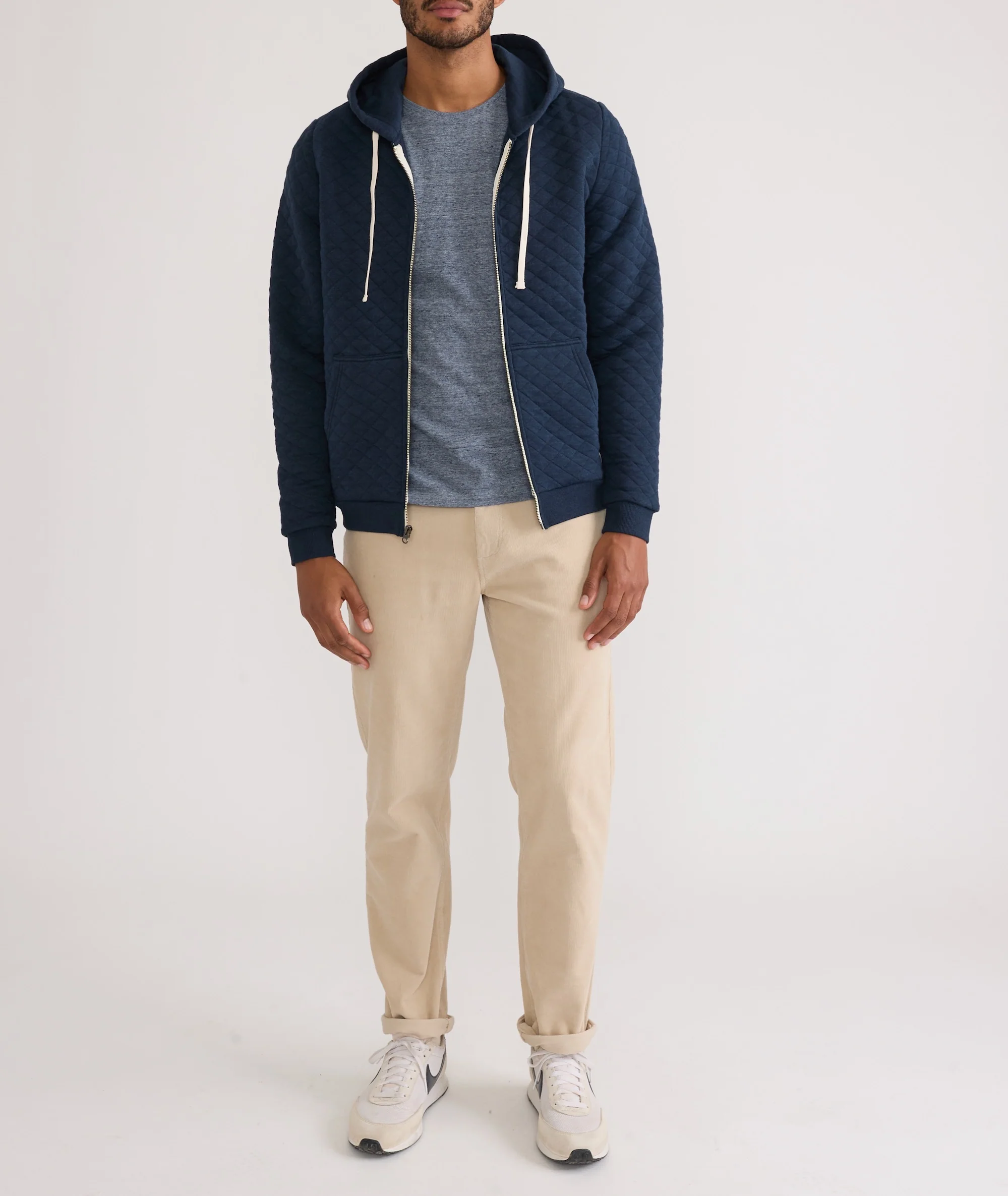 Custom Cut & Sew Corbet Quilted Full Zip Hoodie - Image 9