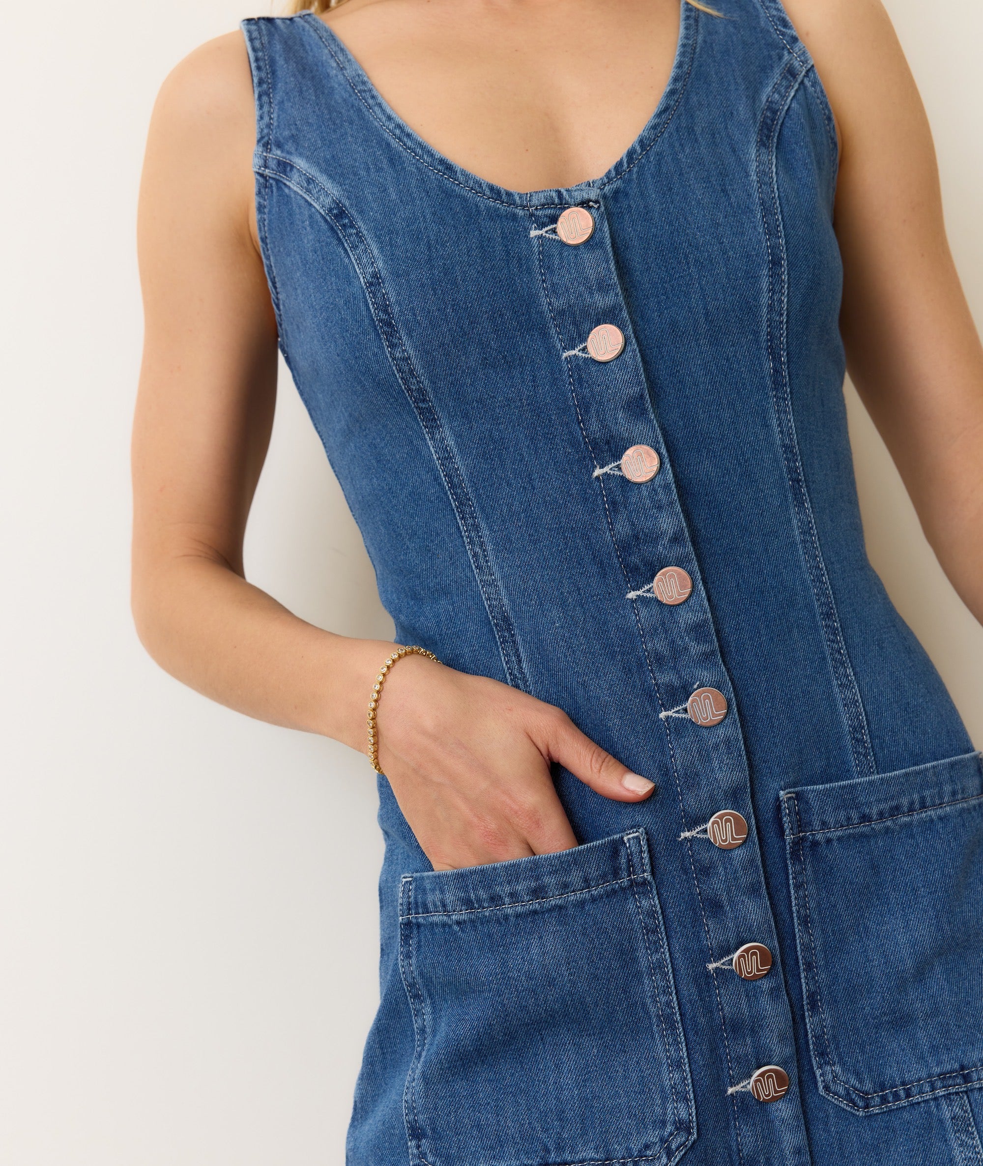 Daisy Denim Mini Dress - Image 3