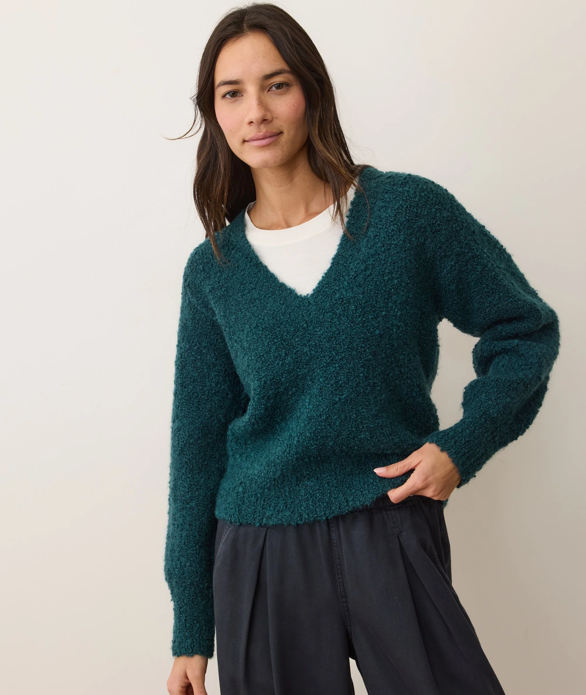 Elena Bouclé V-Neck Sweater - Image 2