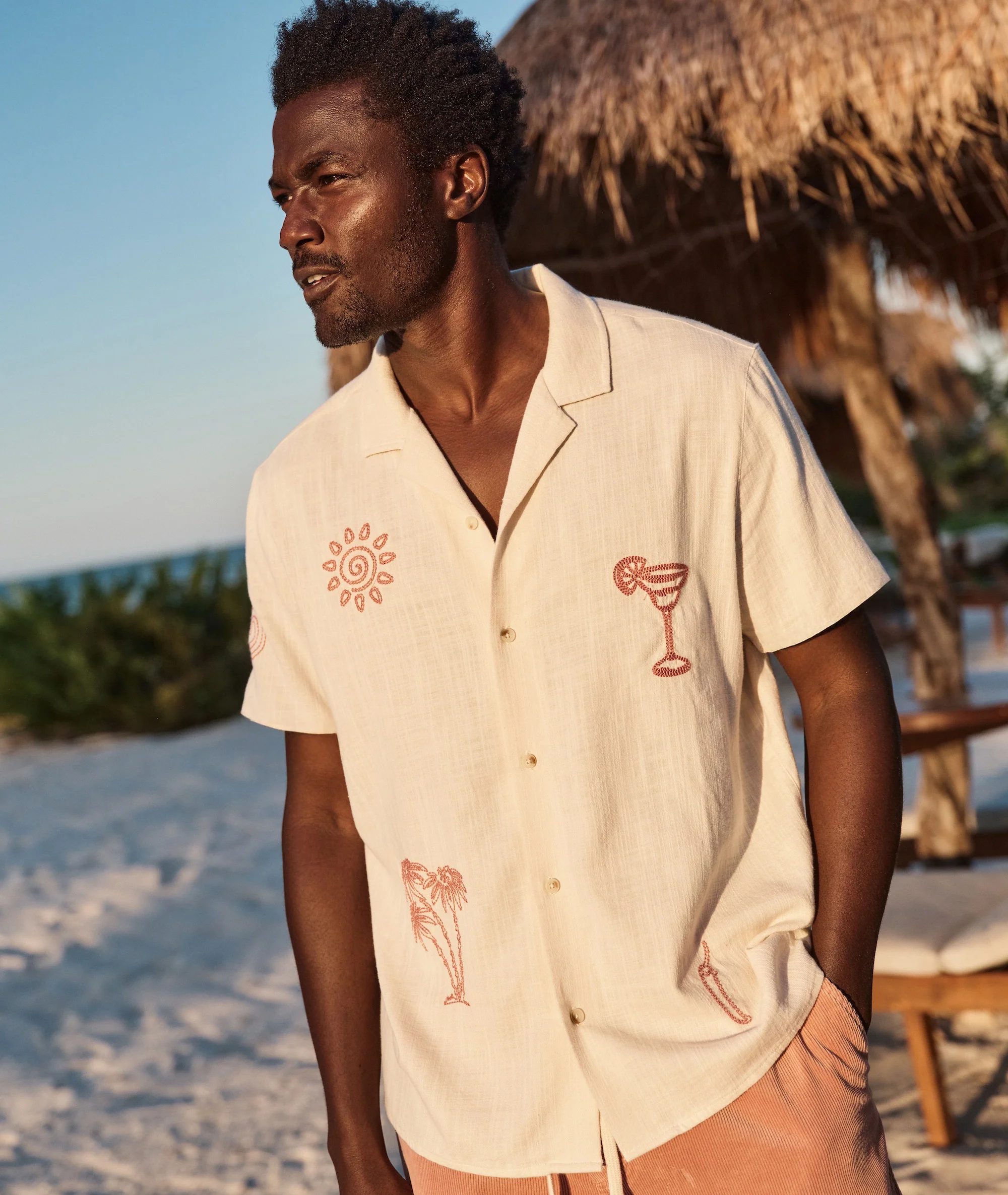 Stretch Selvage Embroidered Resort Shirt - Image 2