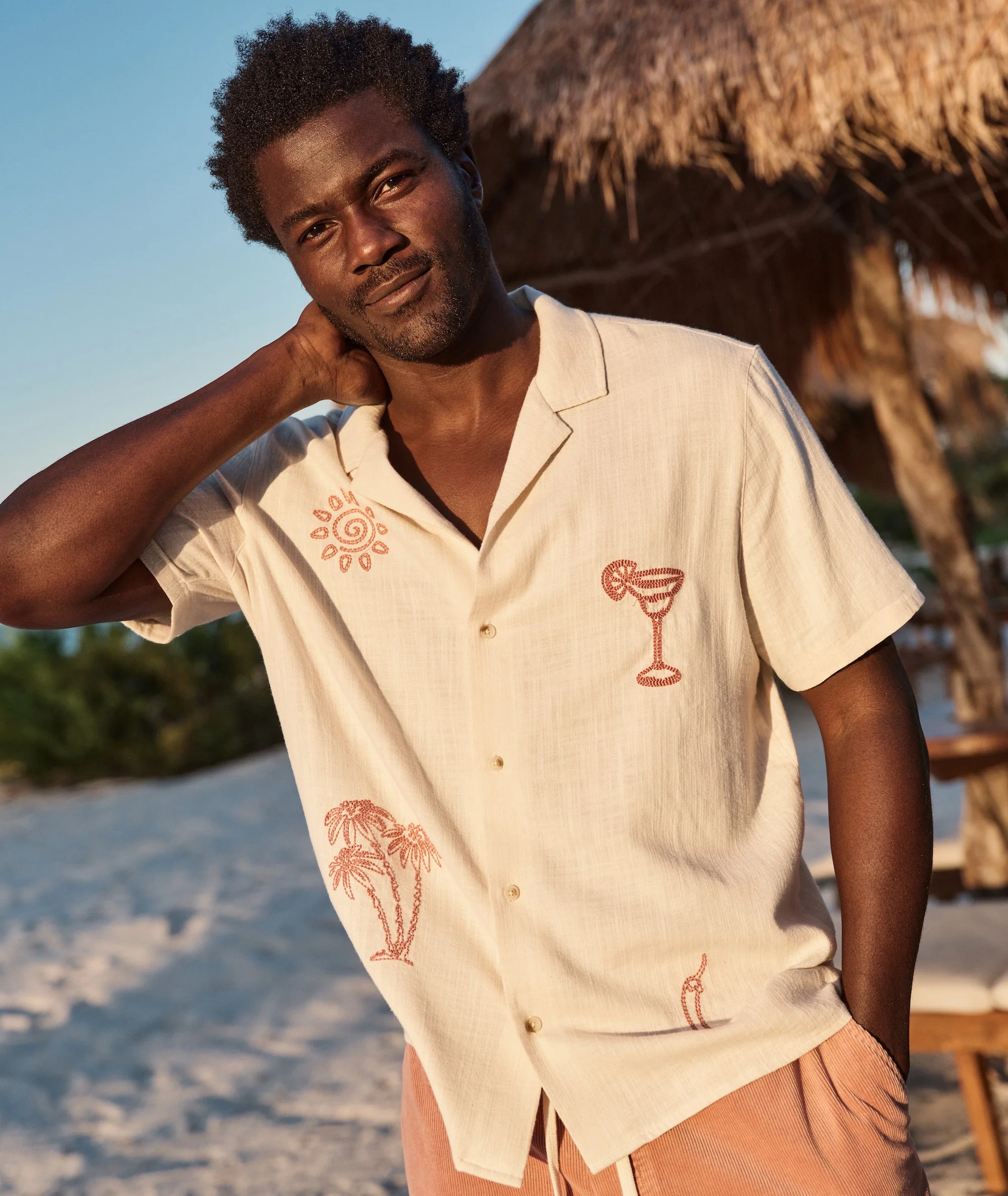 Stretch Selvage Embroidered Resort Shirt - Image 3