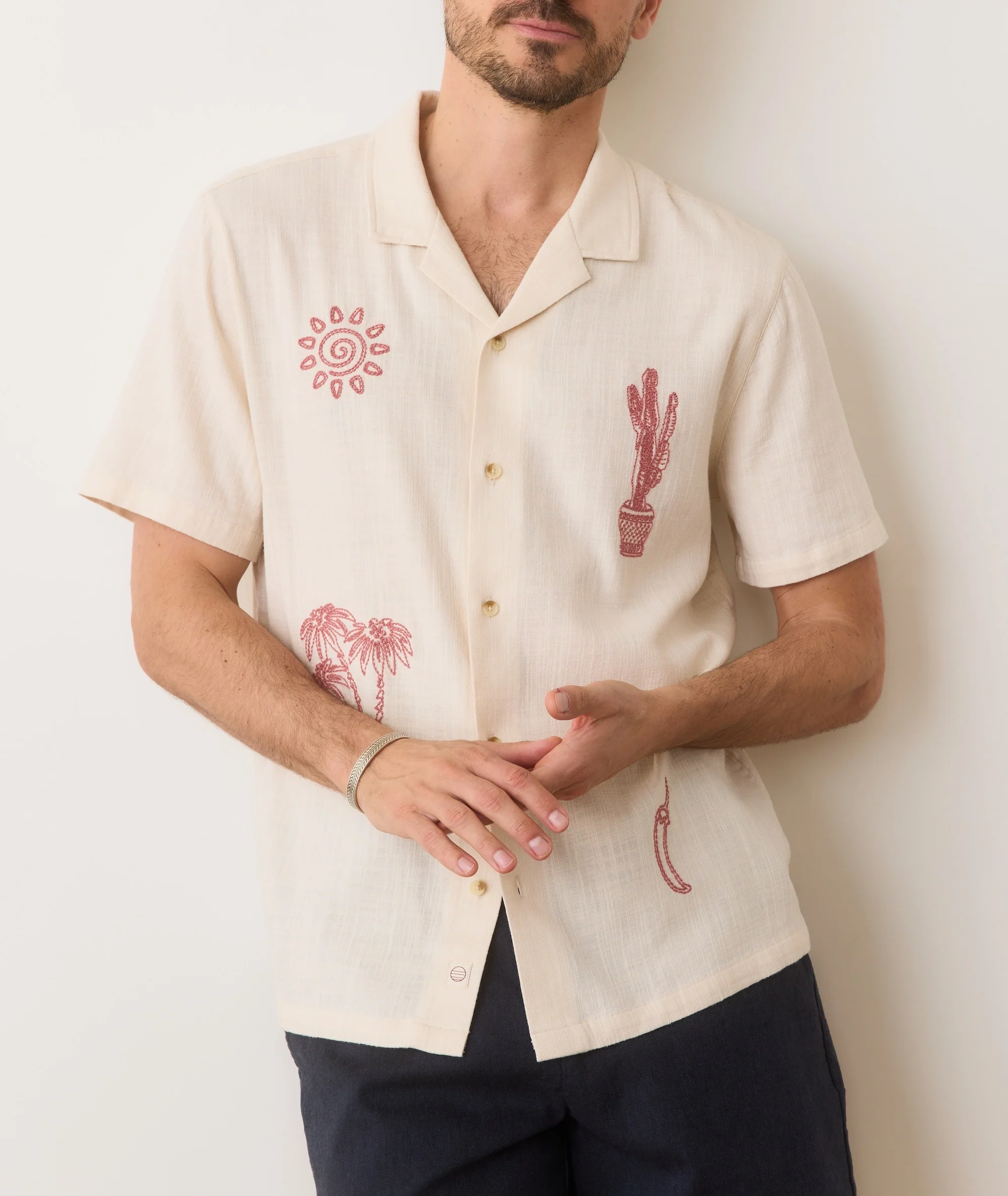 Stretch Selvage Embroidered Resort Shirt - Image 5