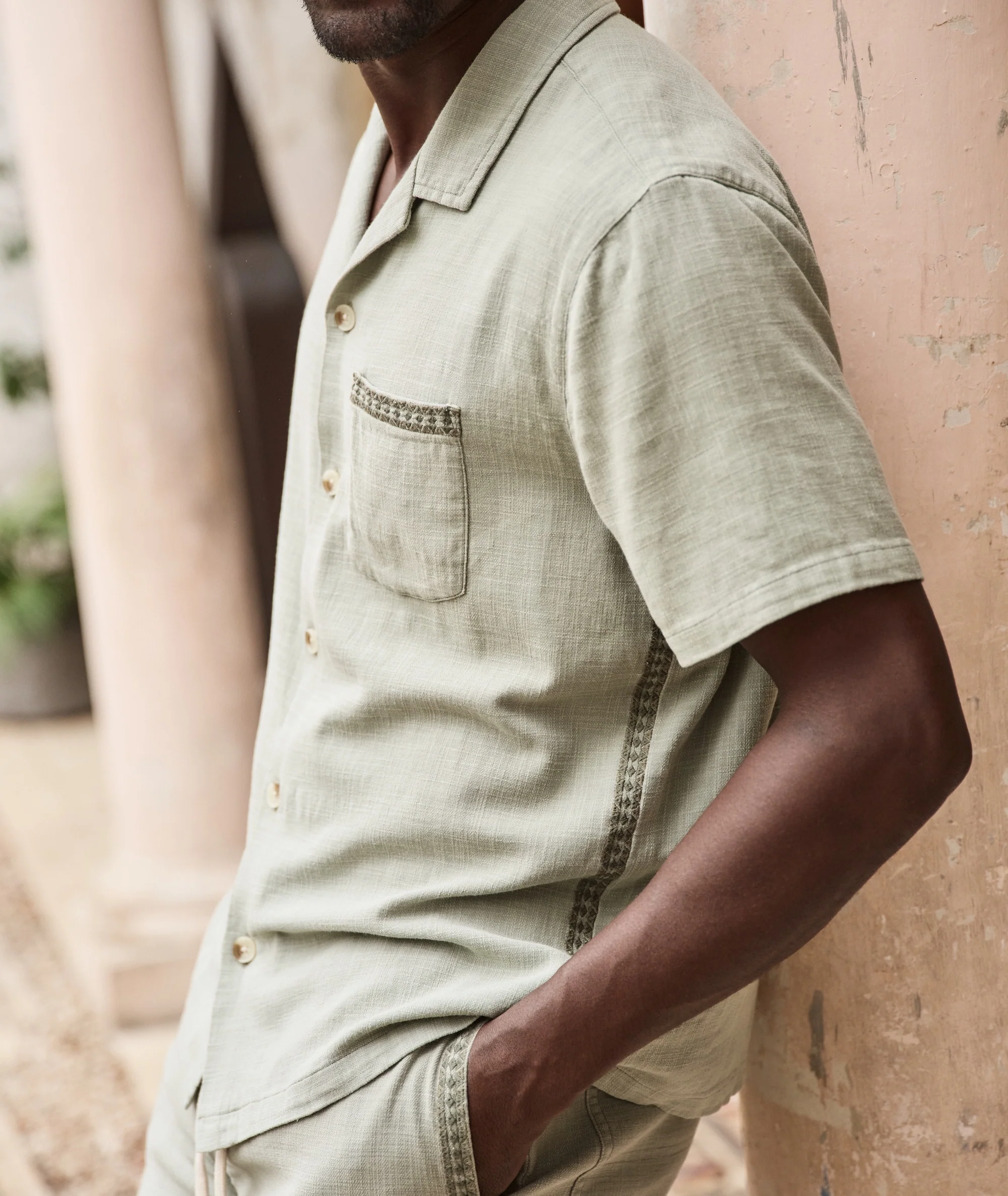 Stretch Selvage Embroidered Resort Shirt - Image 3